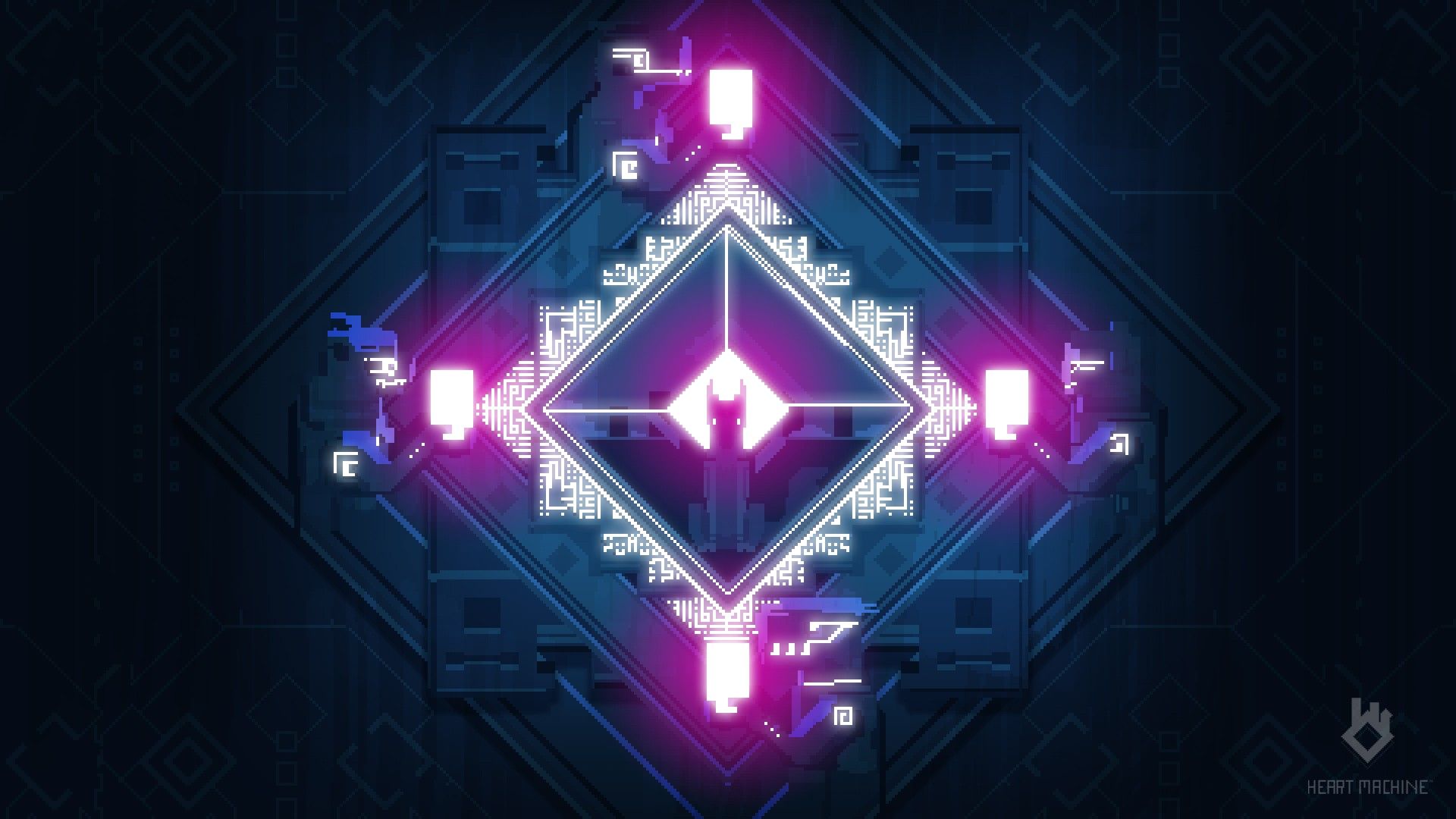 Hyper Light Drifter simbolo neon, 1920x1080 Full HD, Desktop