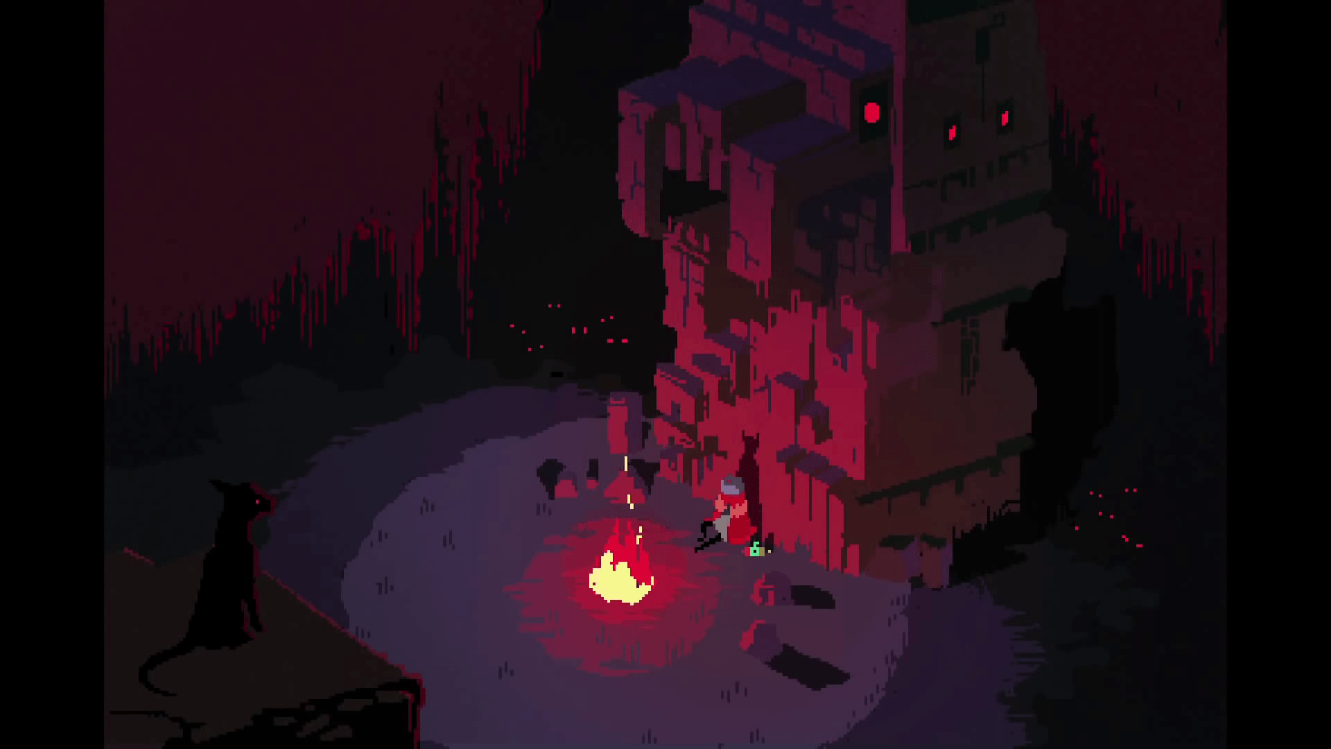 Hyper Light Drifter falò rovine, 1920x1080 1080p, Laptop