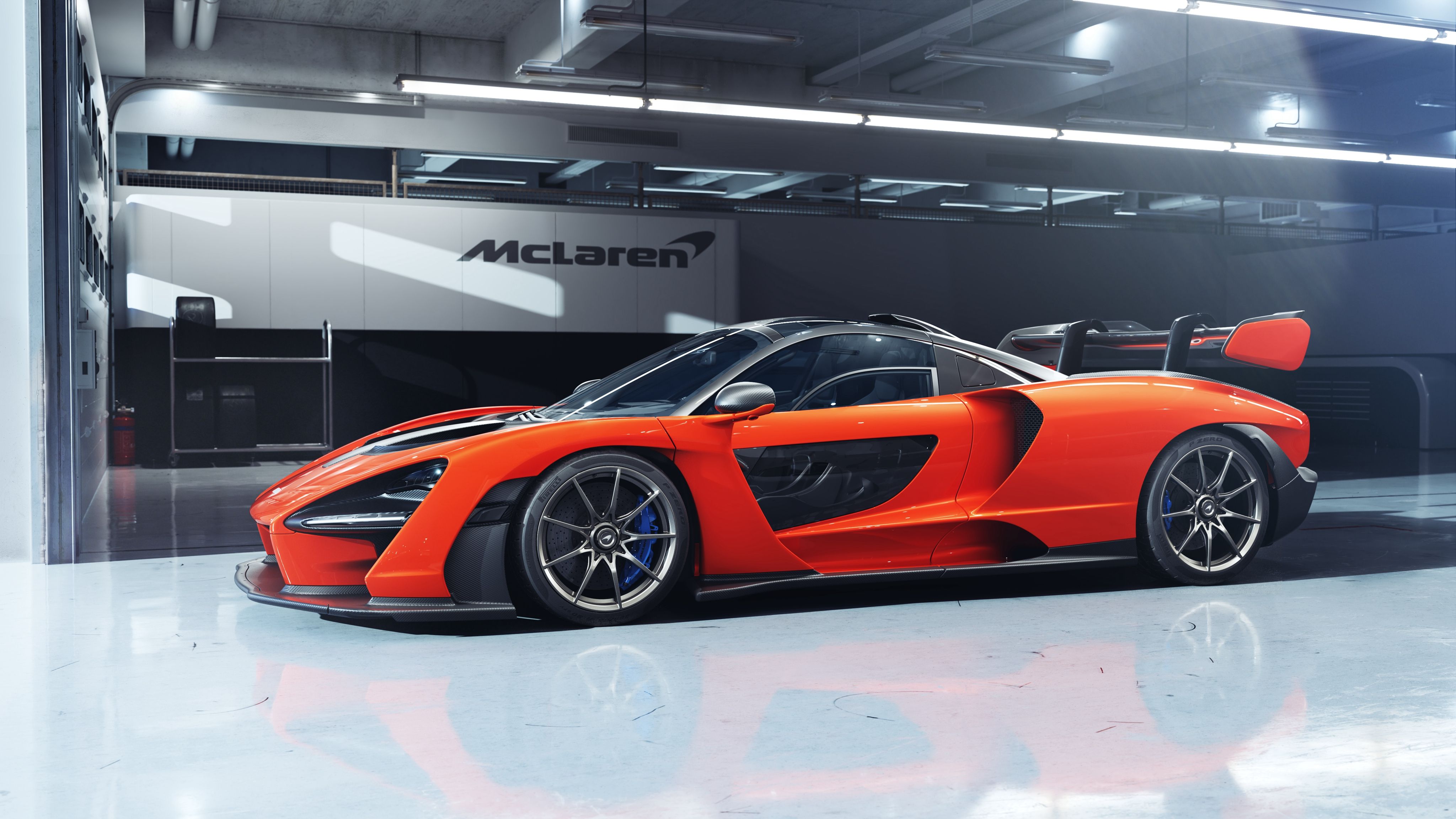 McLaren Senna arancione, 4096x2306 Ultra HD, Monitor 4K