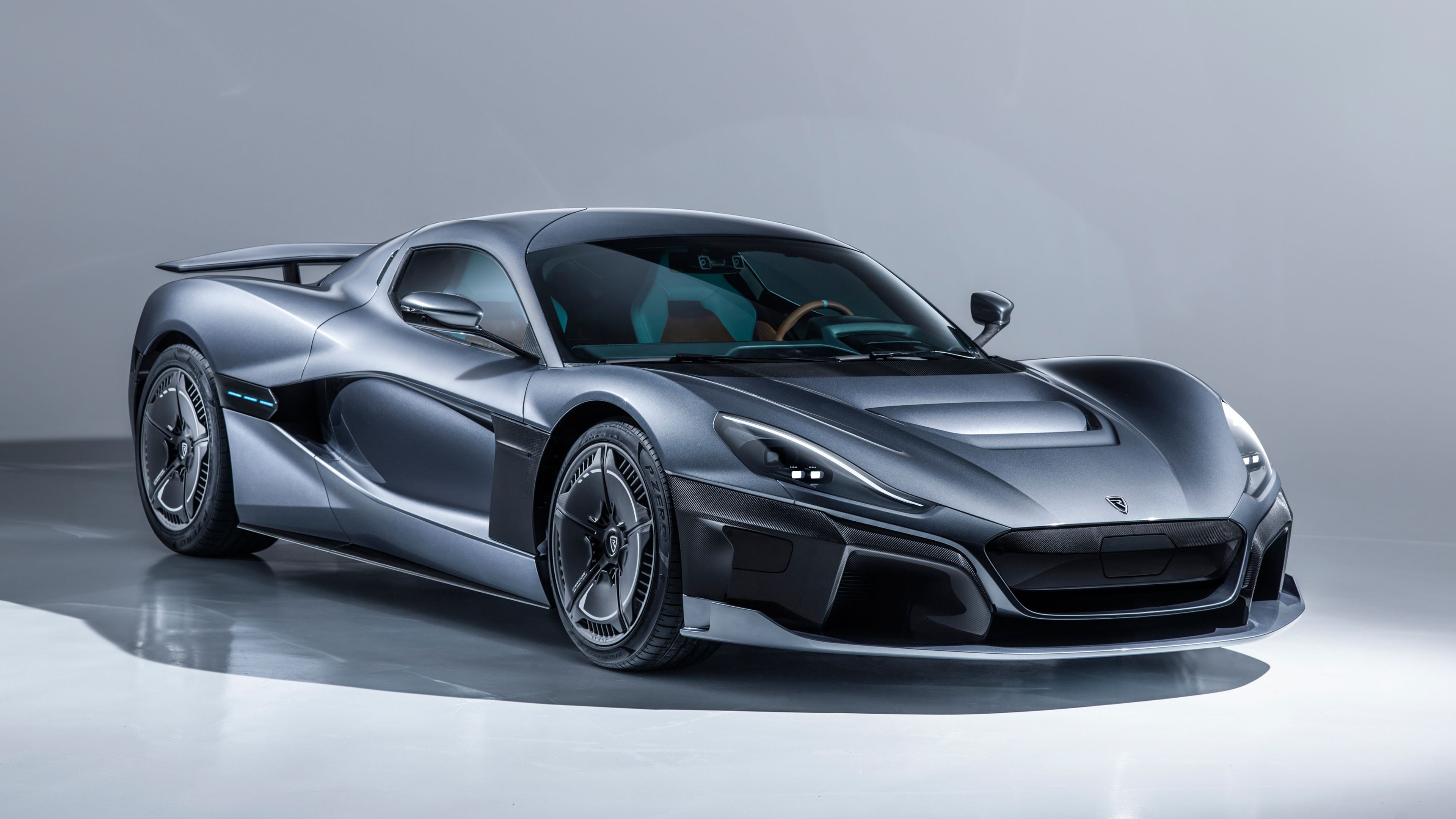 Hypercar grigia Rimac, 3840x2160 UHD, PC 4K