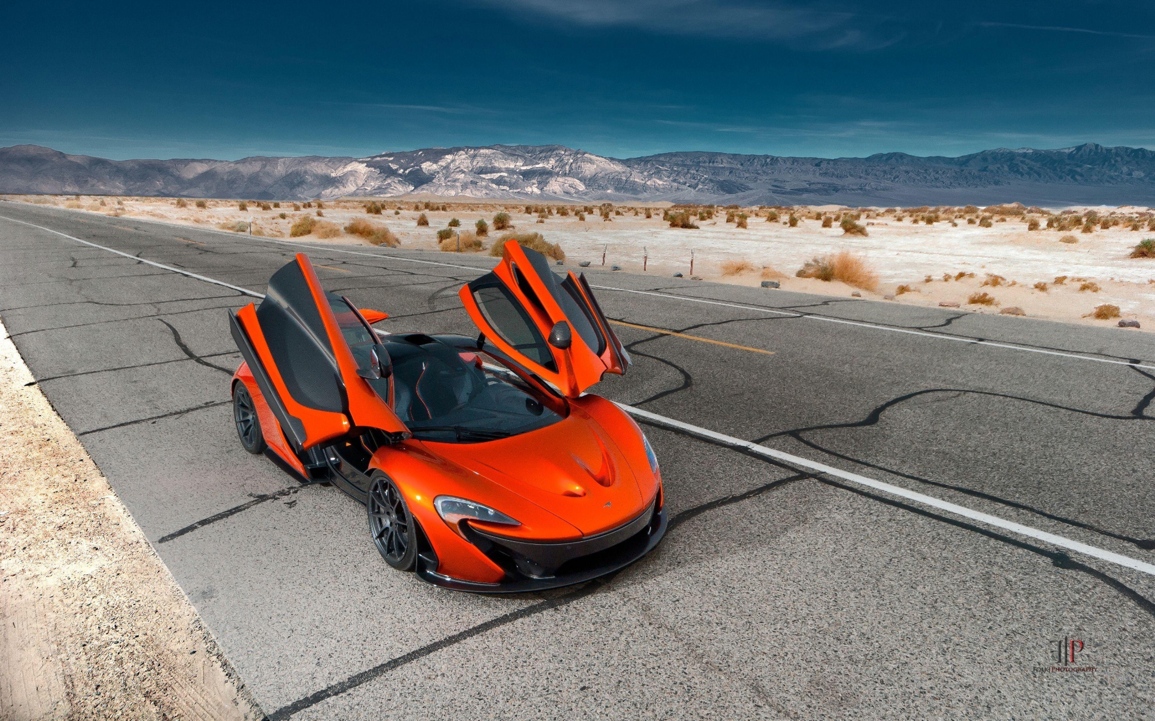 McLaren P1 arancione, deserto, 3840x2400 Ultra HD, 4K TV