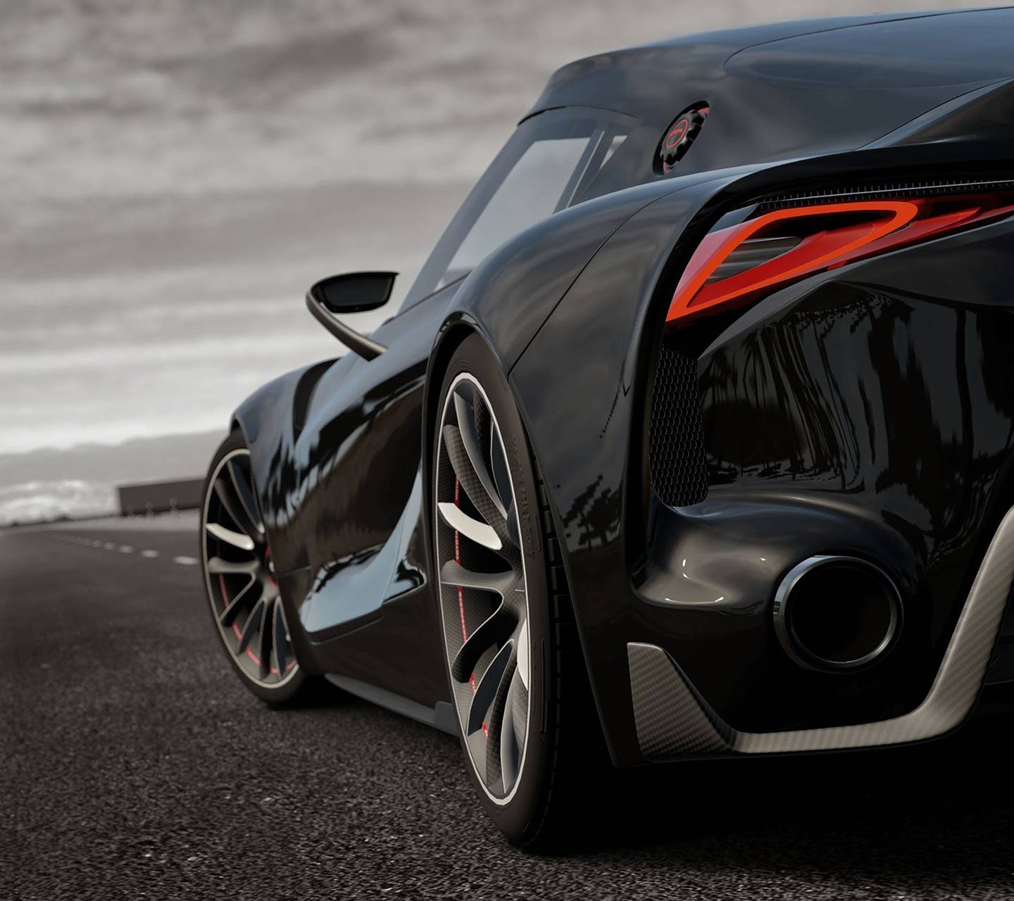 Hypercar nera concept, 1440x1280 720p, Lenovo Legion