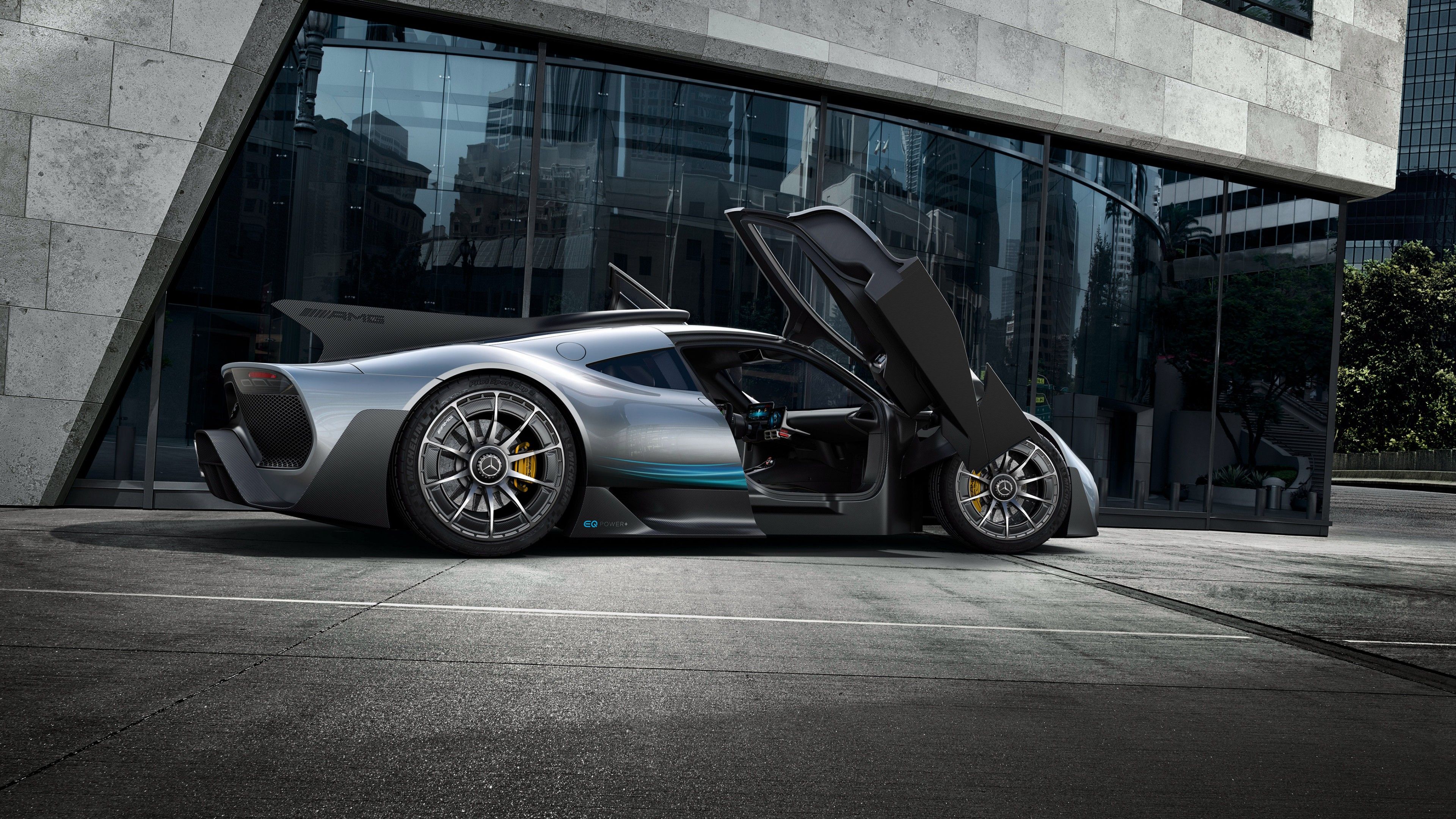 Mercedes-AMG Project One argento, 3840x2160 4K, Desktop 4K