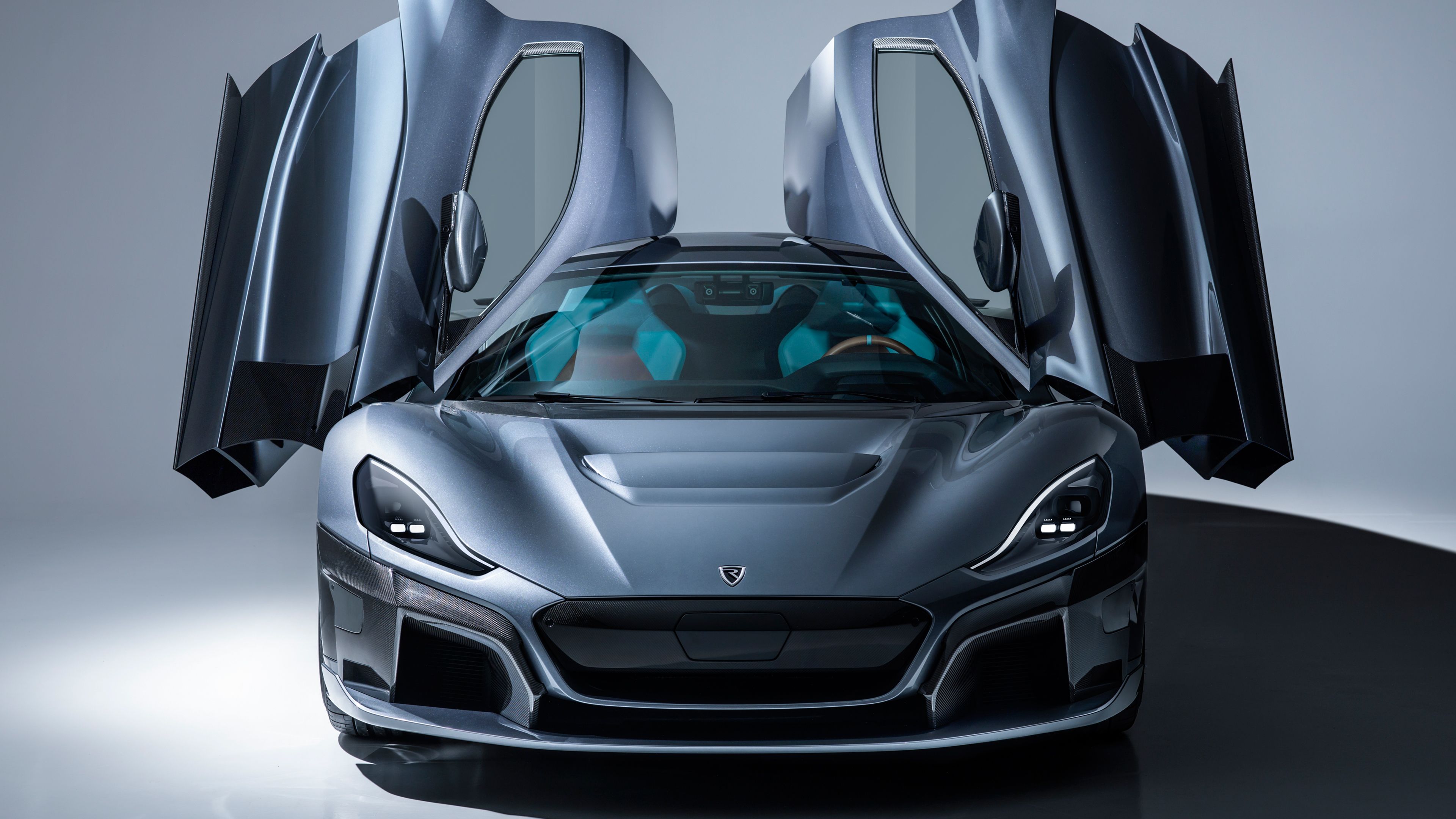 Rimac C Two hypercar grigia, 3840x2160 4K, Desktop 4K