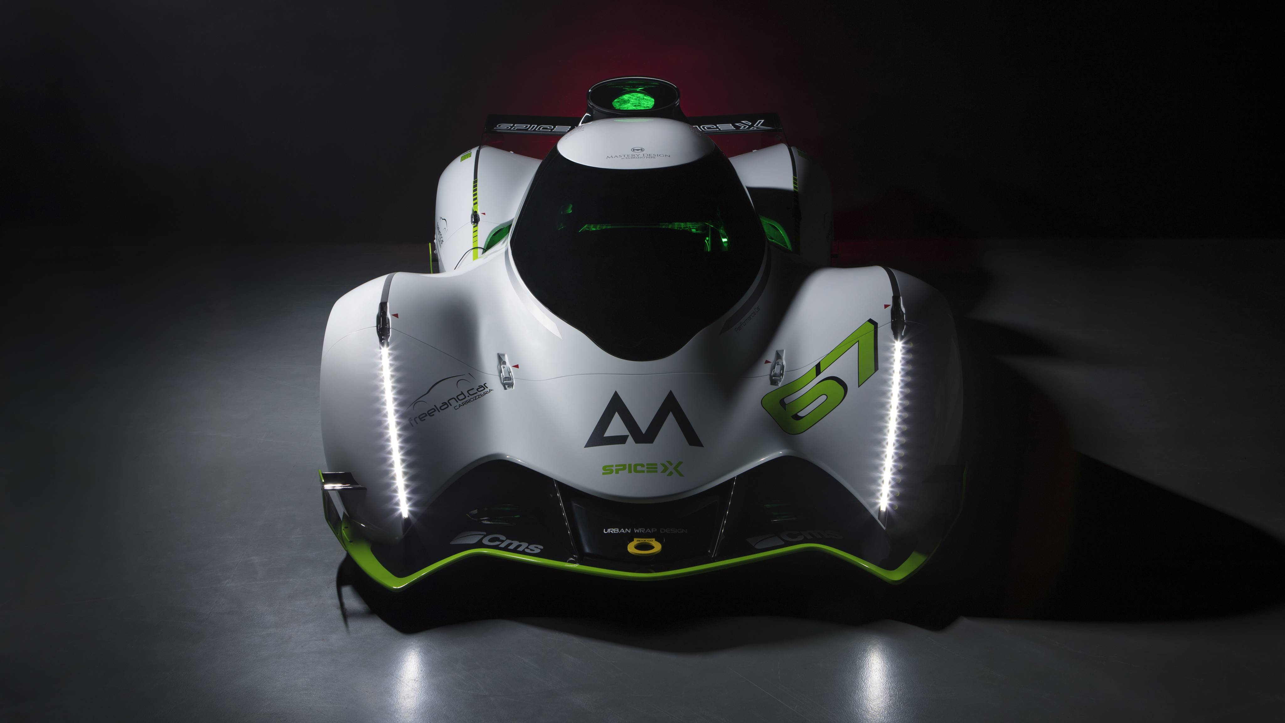 Hypercar bianca senza pilota, 4096x2304 Ultra HD, 4K TV