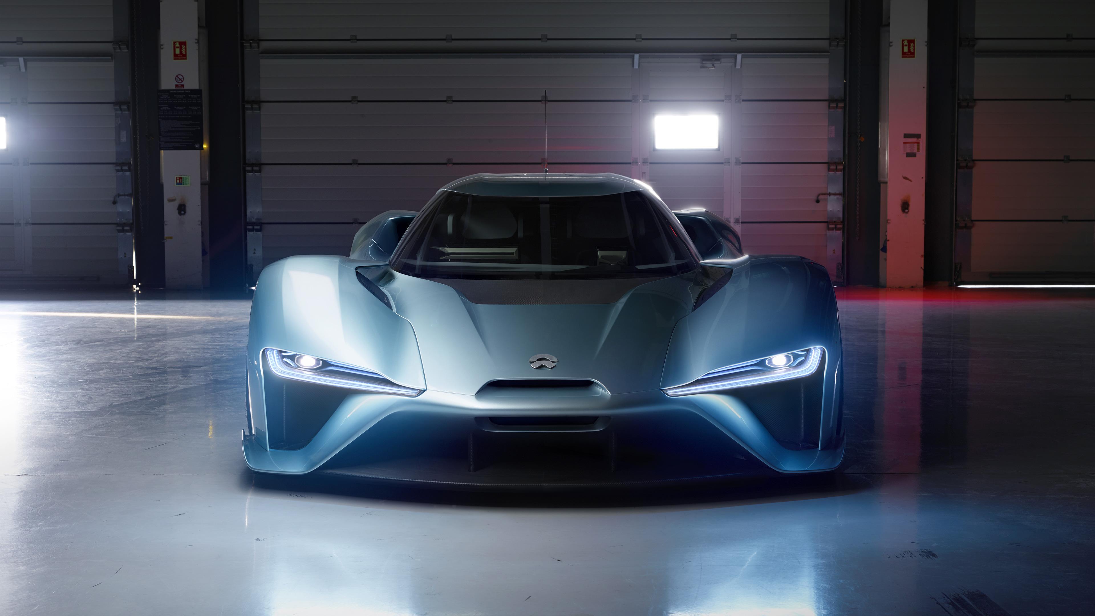 Hypercar blu in garage, 3840x2160 4K, Desktop 4K