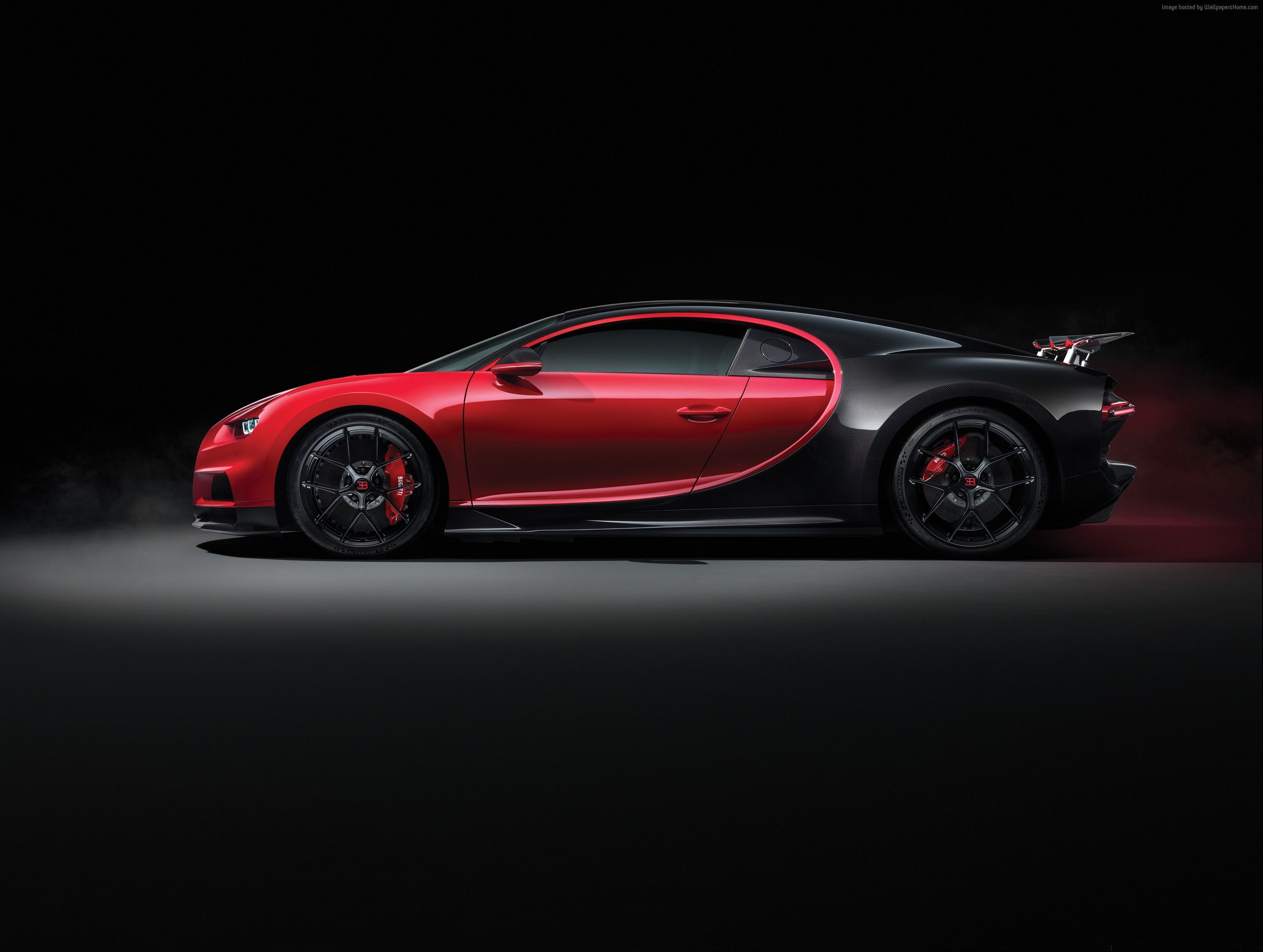 Bugatti Chiron rossa e nera, hypercar, 3000x2262 2K+, Desktop