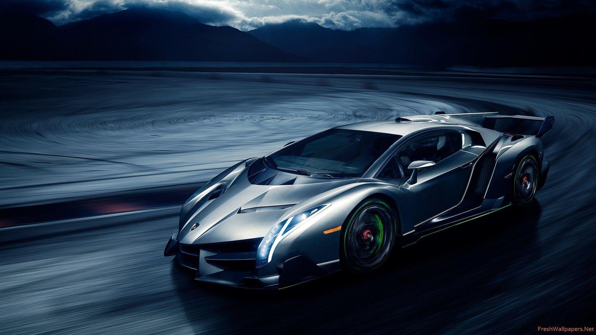 Lamborghini Veneno grigia notte, supercar italiana, 1920x1080 1080p, Desktop