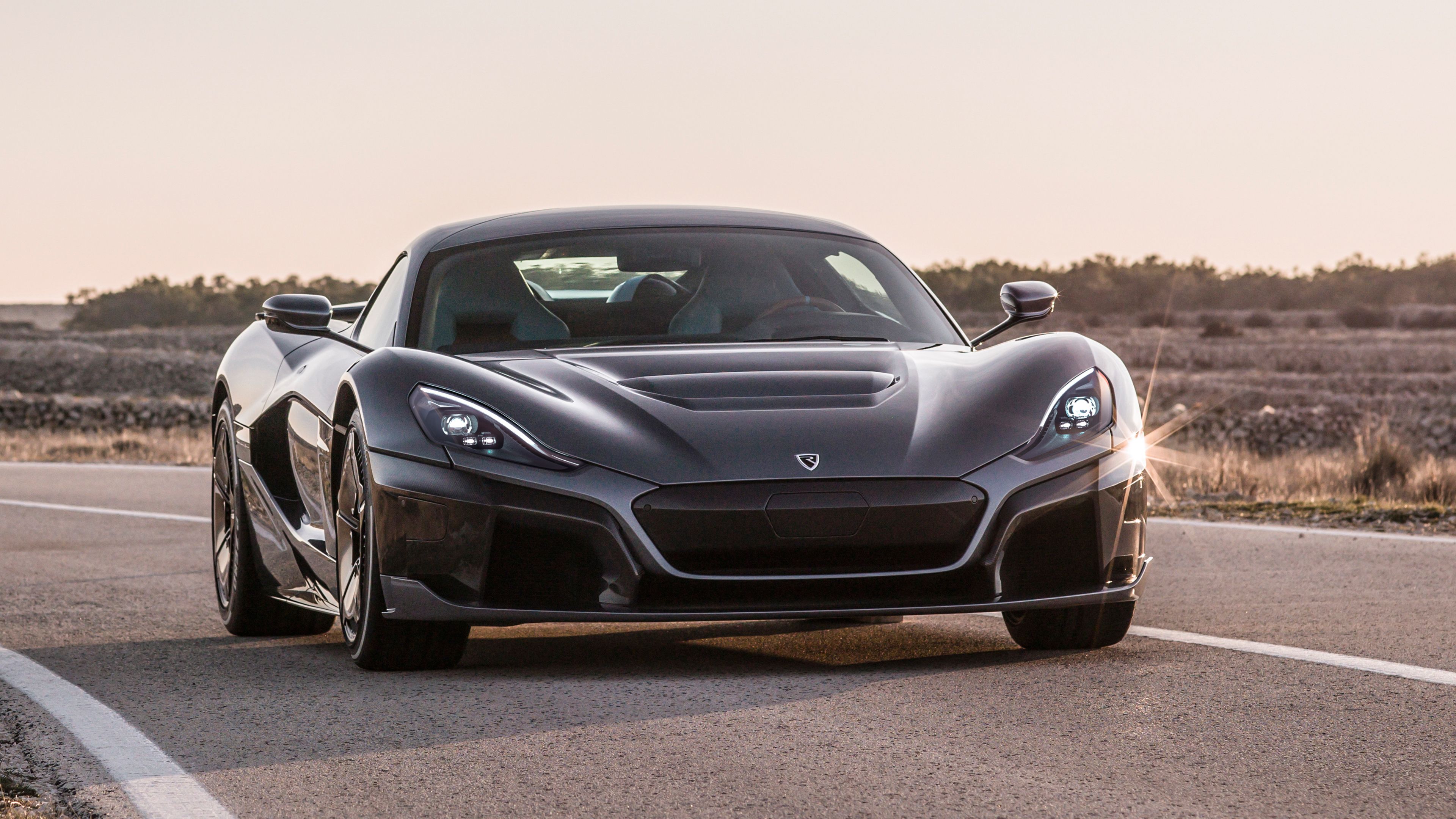 Rimac C Two hypercar grigia, 3840x2160 4K Ultra HD, Monitor 4K