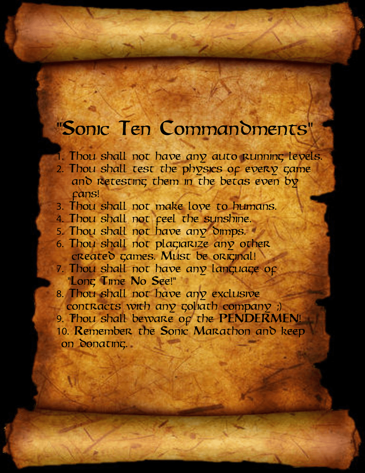 Pergamena Sonic Ten Commandments, riccio blu, 1206x1562 Full HD Verticale, iPhone