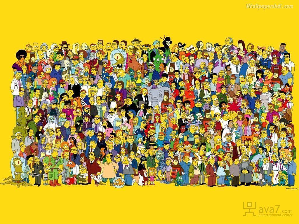 Personaggi Simpson gruppo folla, 1280x960 720p, Monitor Gaming