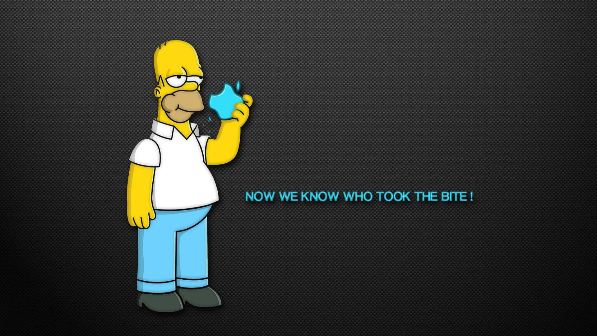 Homer Simpson con mela morsicata, 1920x1080 1080p, PC Desktop