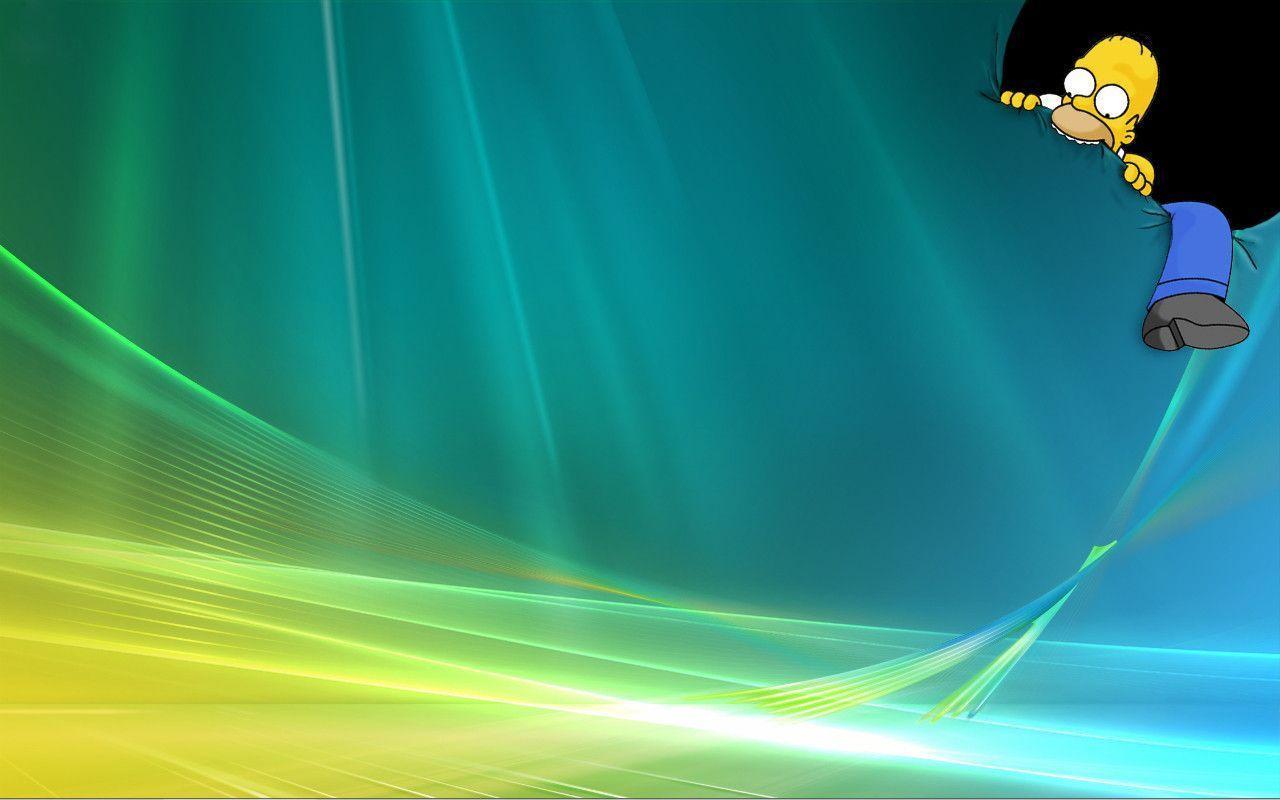 Homer Simpson su sfondo Windows Vista, 1280x800 720p, Monitor Gaming