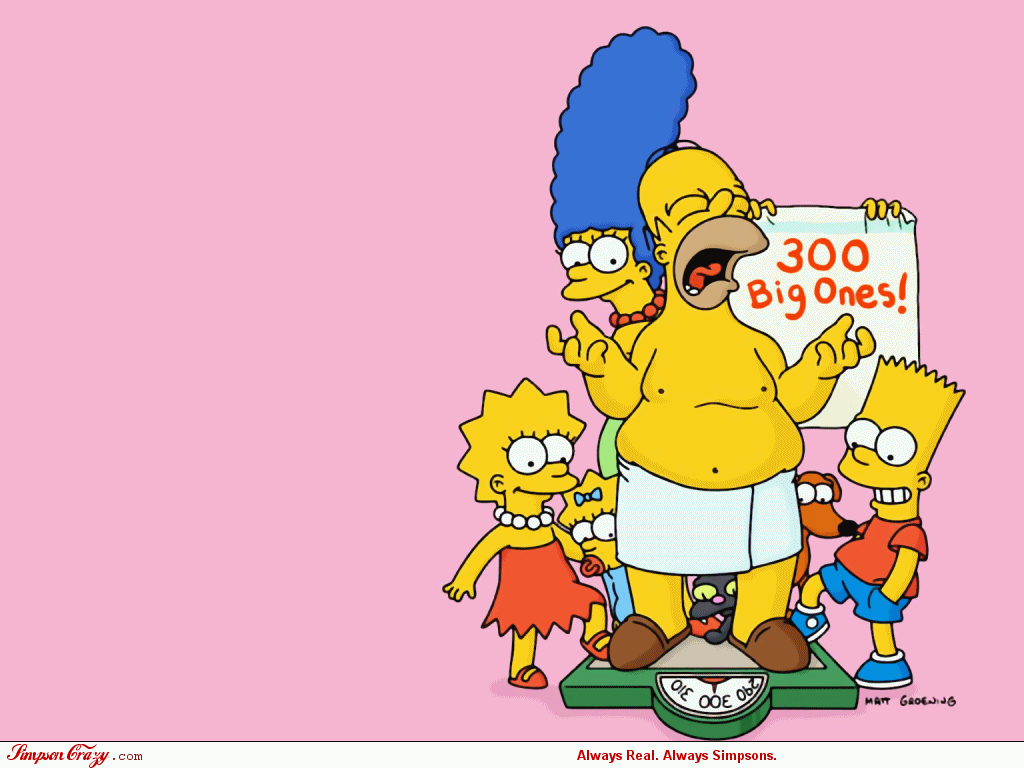 Famiglia Simpson sfondo rosa, 1024x768 HD, PC Desktop