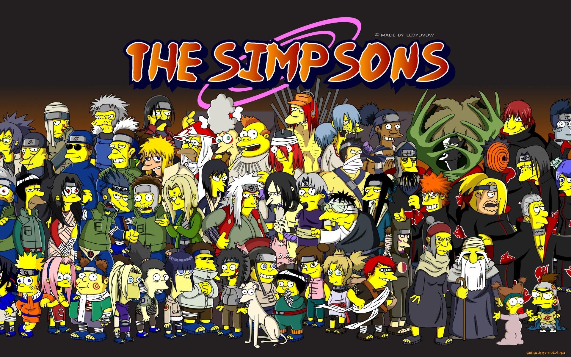Personaggi Simpson sfondo giallo, 1024x768 HD, PC Desktop