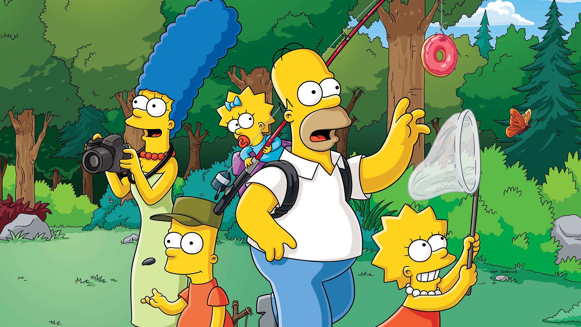 Famiglia Simpson nel bosco, 1920x1080 1080p, PC