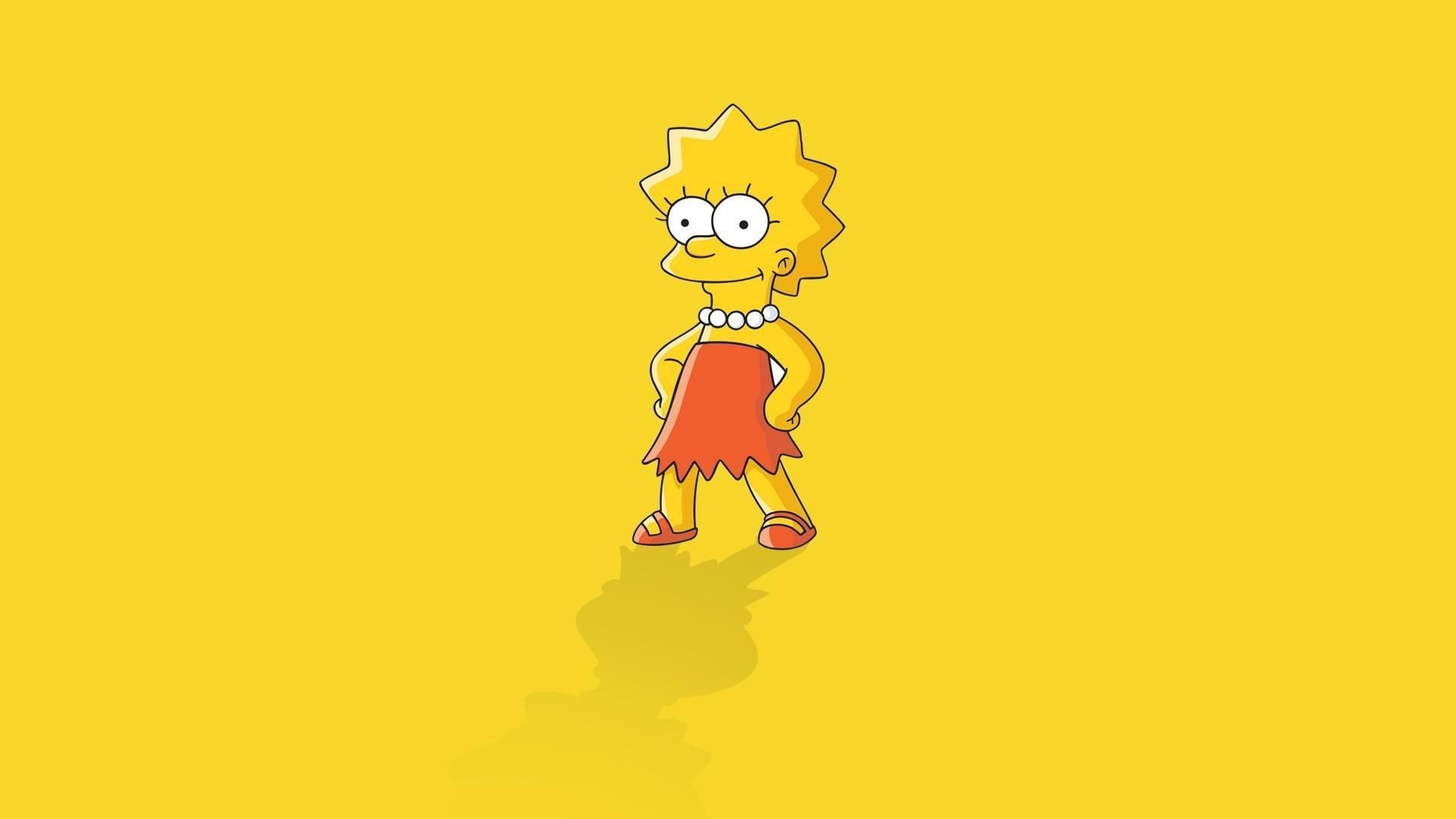 Lisa Simpson sfondo giallo, 1920x1080 Full HD, Desktop