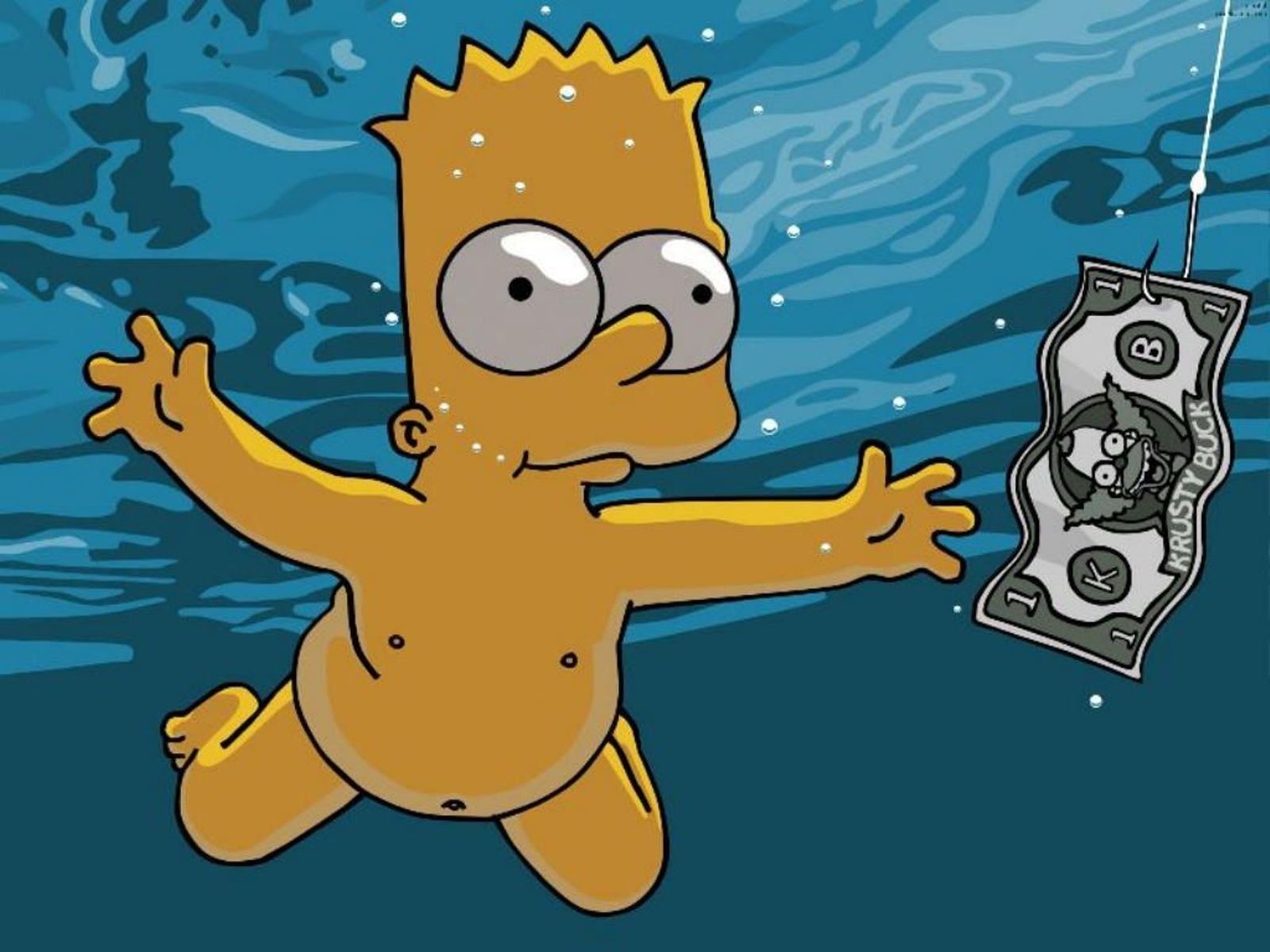 Bart Simpson sott'acqua dollaro, 1600x1200 900p, Monitor Gaming