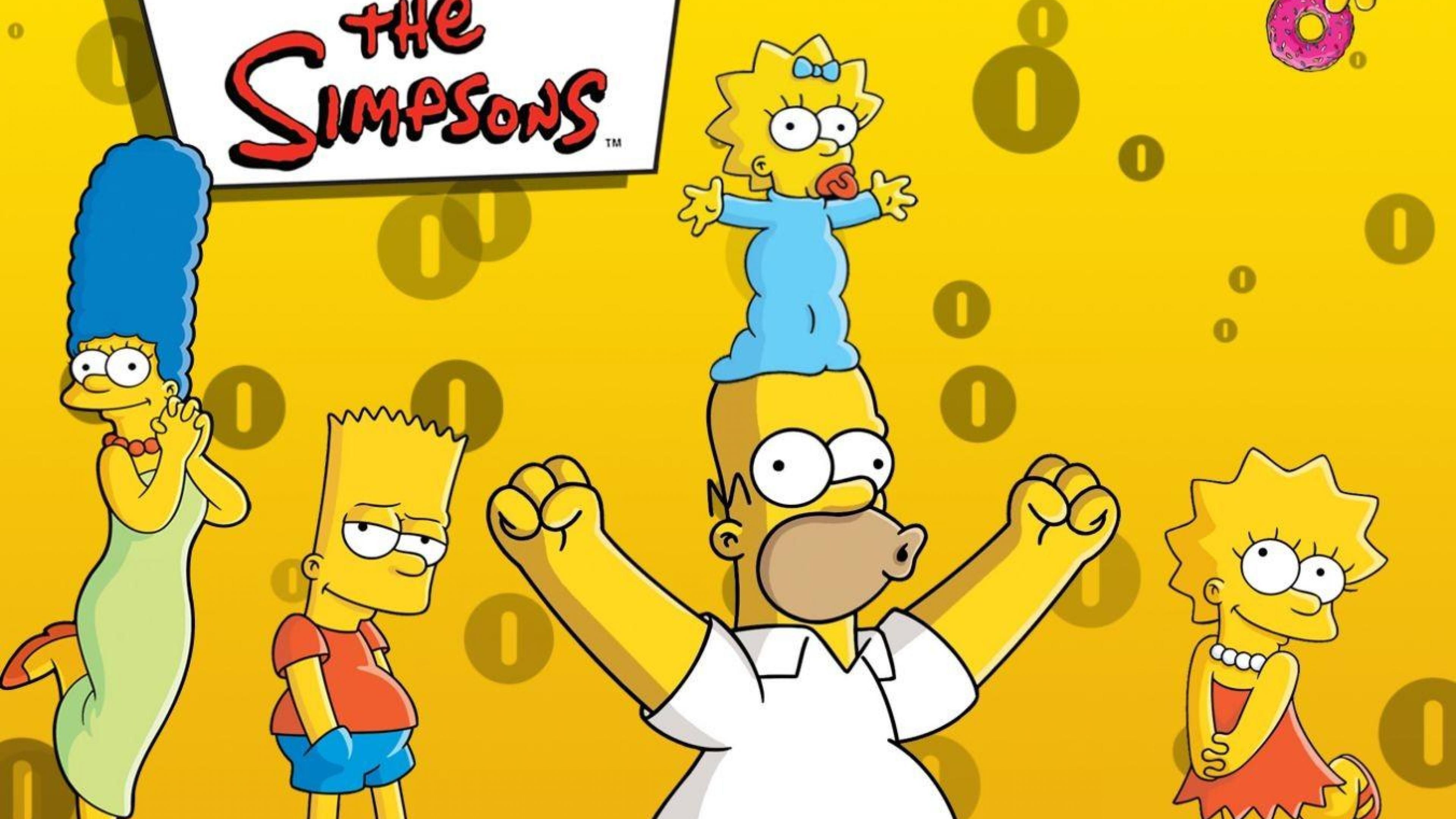 Famiglia Simpson sfondo giallo, 3840x2160 4K, Desktop 4K