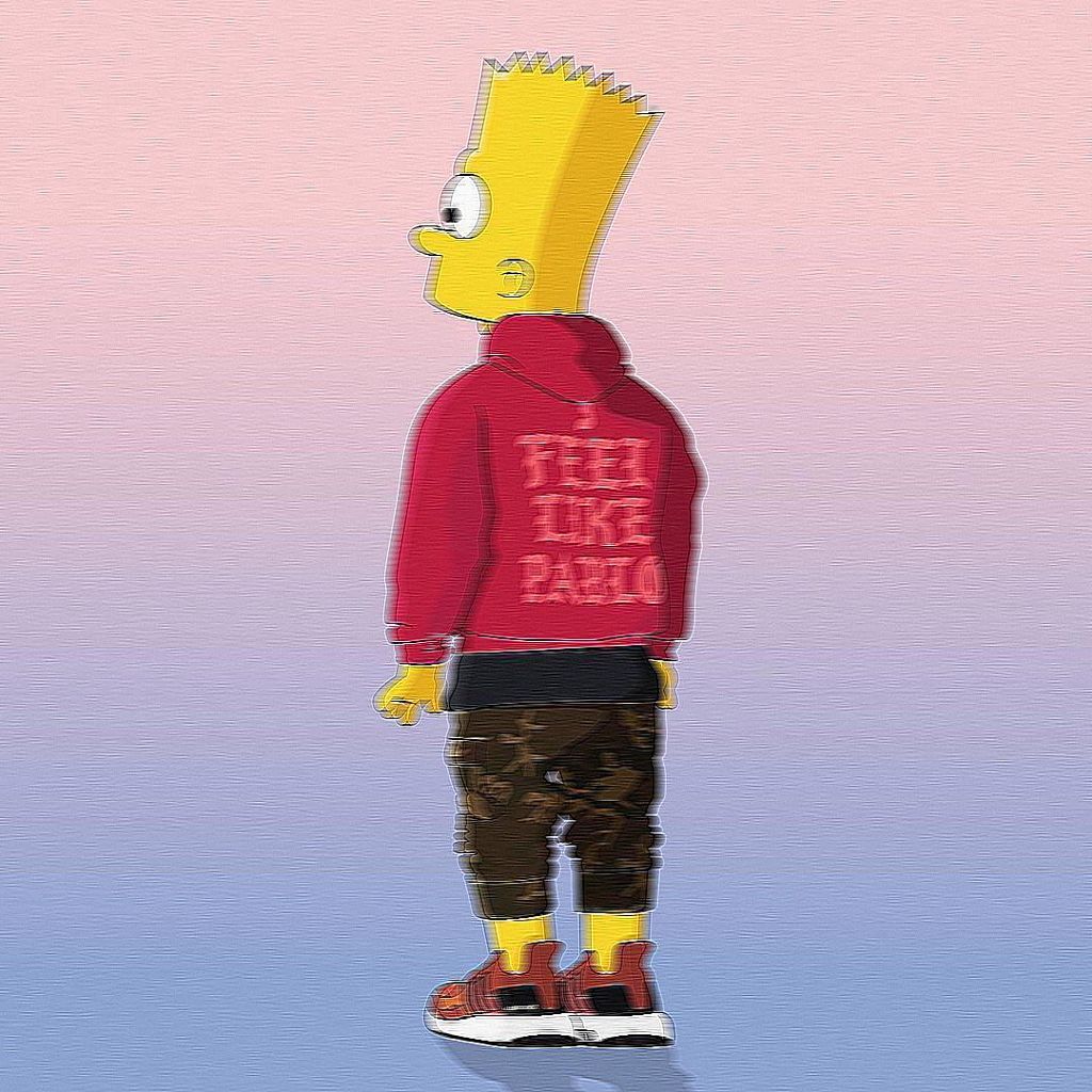 Bart Simpson felpa rossa, 1024x1024 HD, Desktop