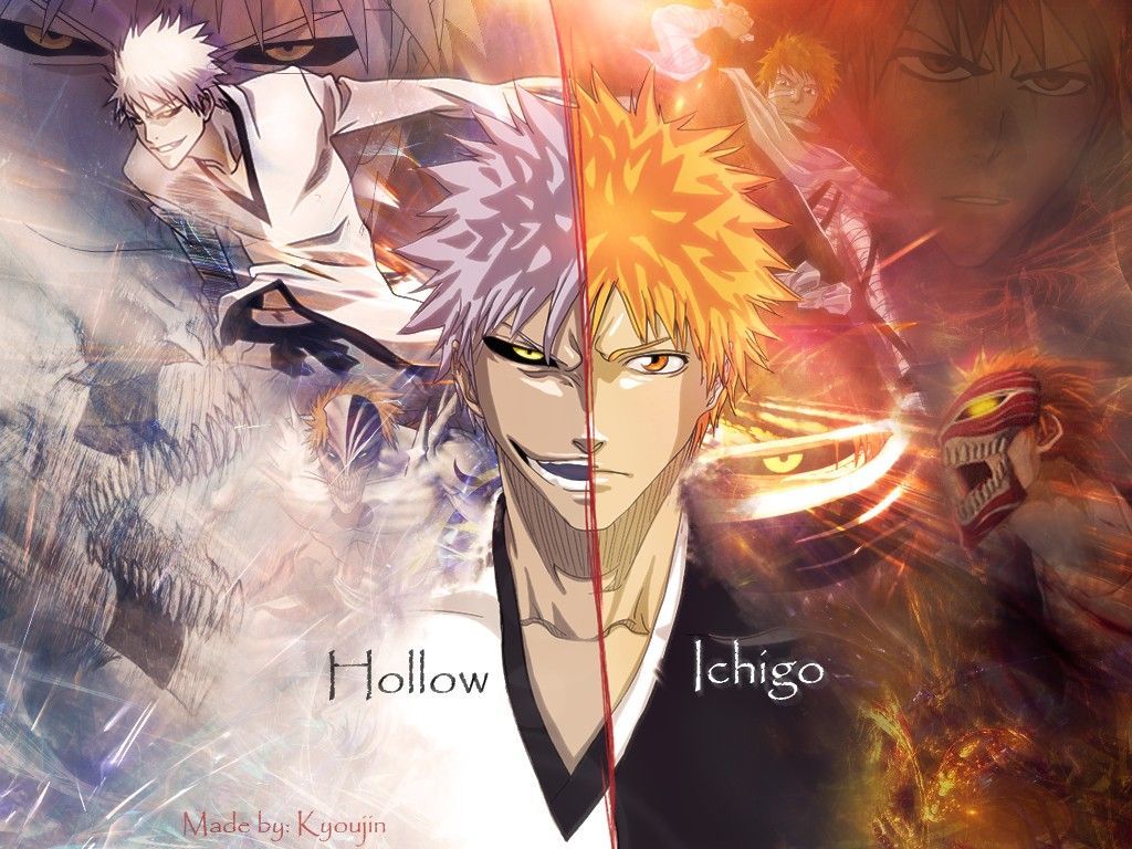 Ichigo e Hollow Ichigo, Bleach, anime, 1024x768 HD, PC