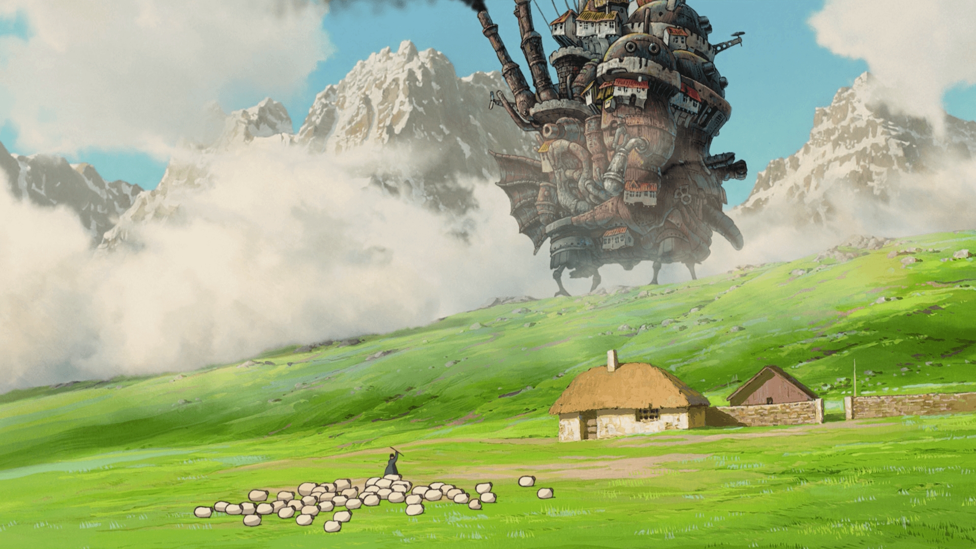 Castello Errante di Howl, collina, 1920x1080 Full HD, Desktop