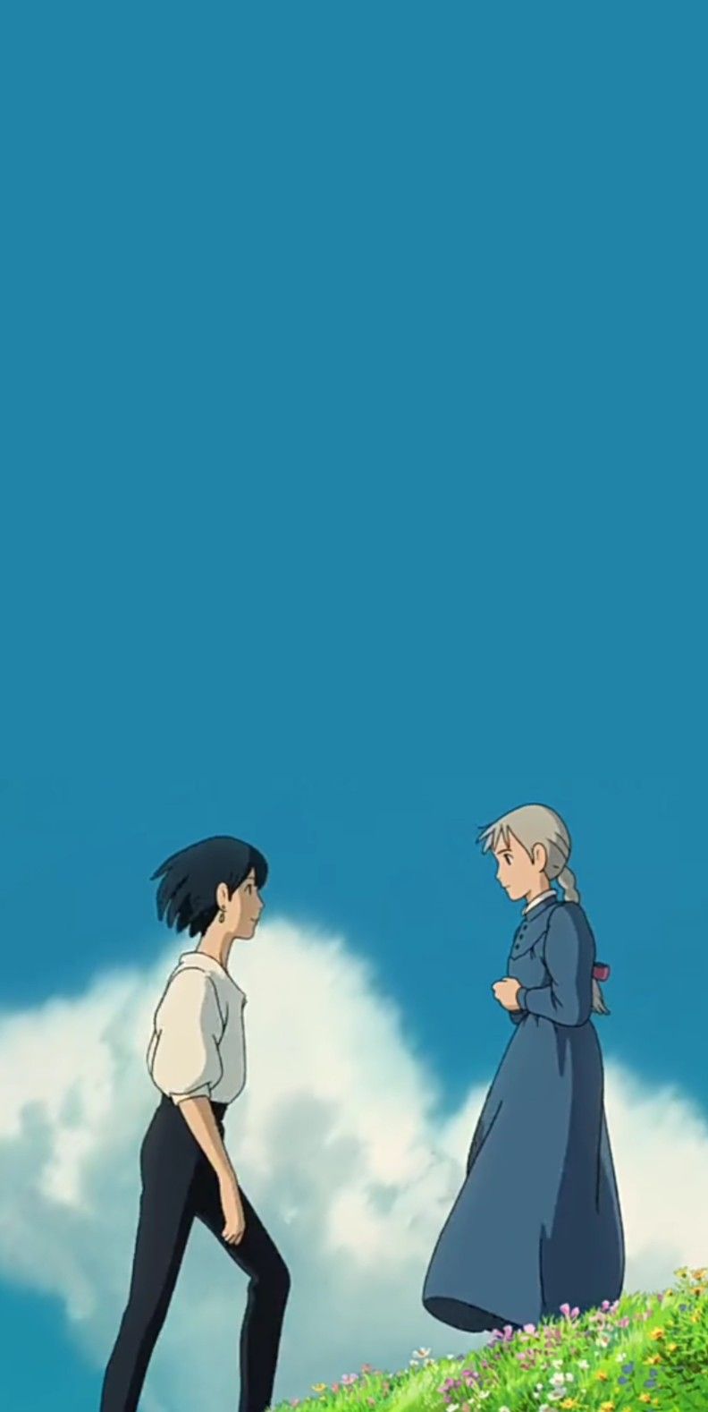 Howl e Sophie, cielo blu, 792x1578 Full HD Verticale, iPhone