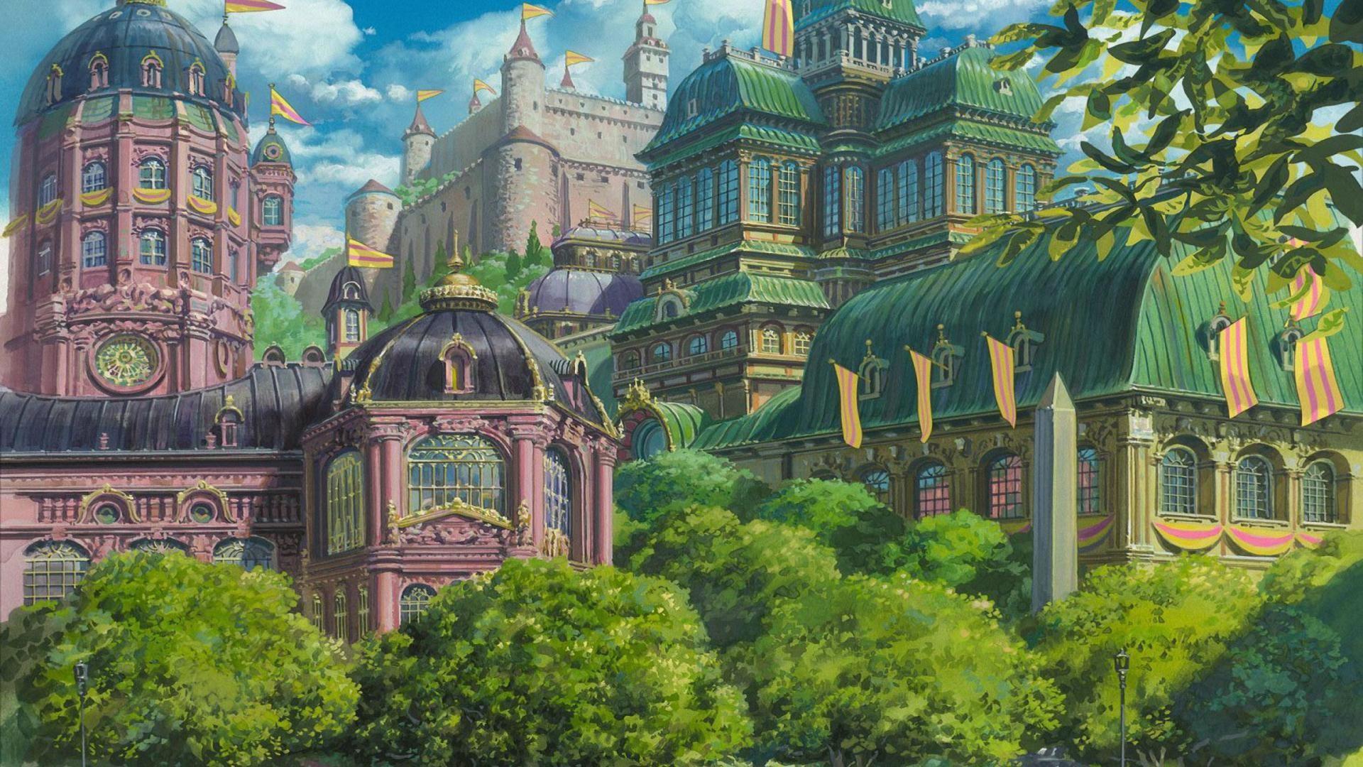 Città fantasy con torri colorate, 1920x1080 Full HD, Laptop