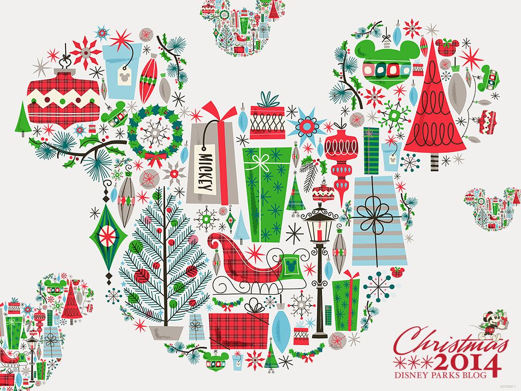 Sagoma Mickey Mouse natalizia Disney, 1024x768 HD, Desktop