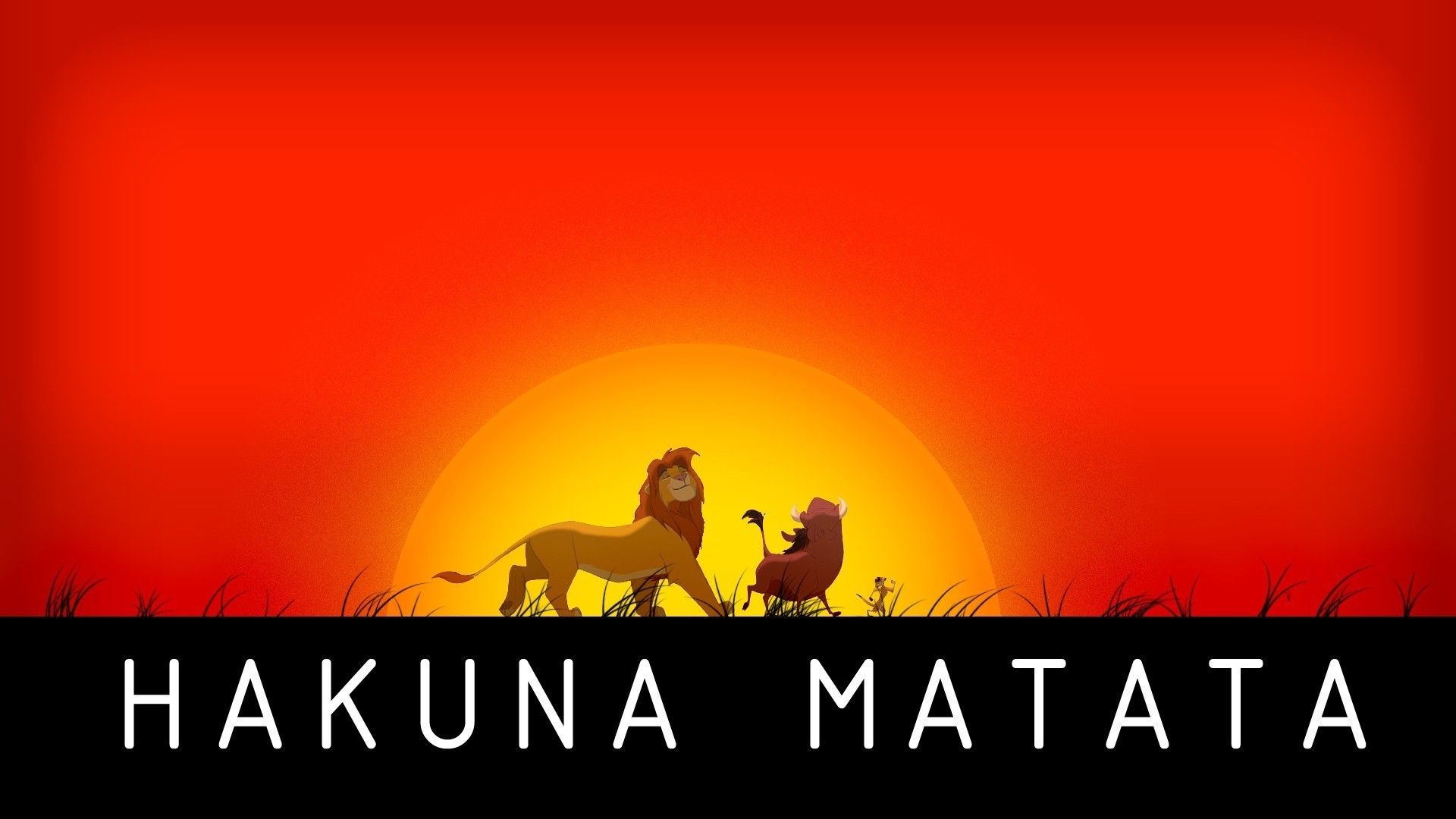 Simba Pumbaa Re Leone tramonto, 1920x1080 Full HD, Desktop