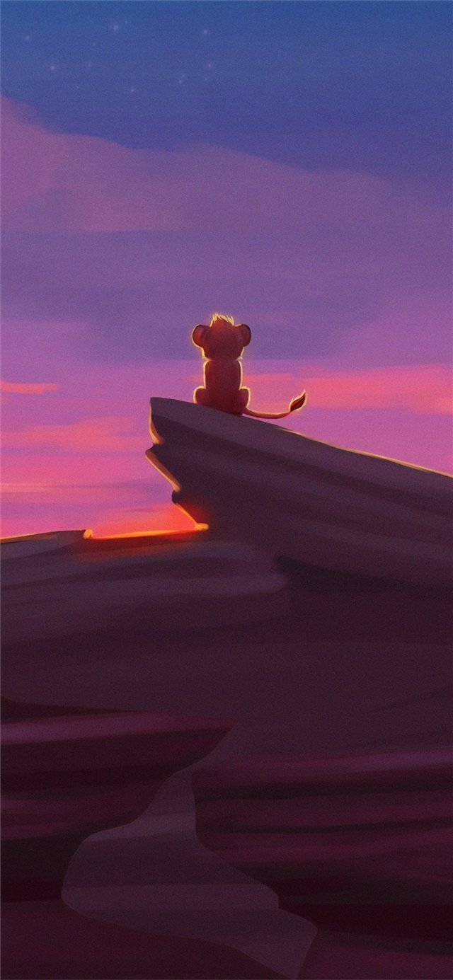 Simba roccia tramonto, 640x1385 Verticale, iPhone Air