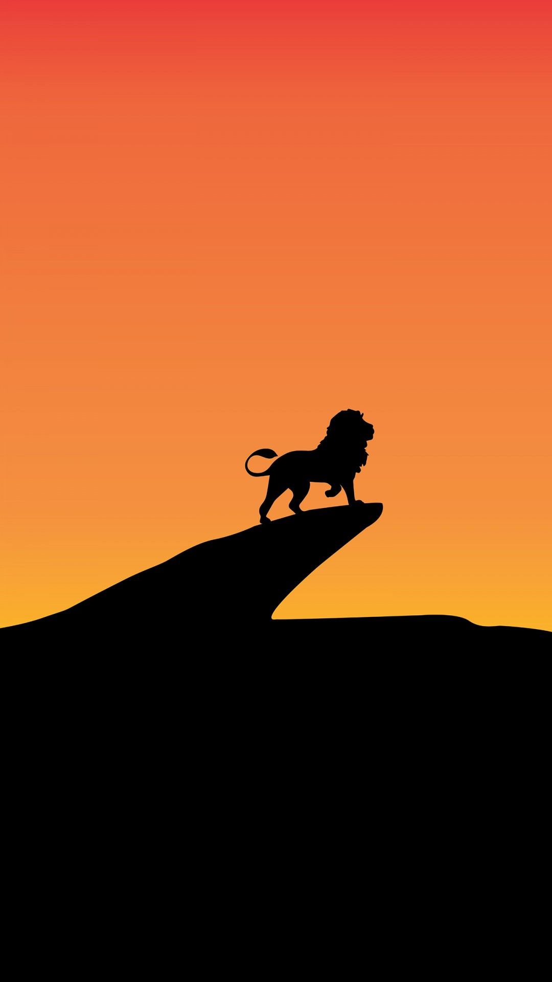 Silhouette leone su rupe tramonto, 1080x1920 Full HD Verticale, iPhone Pro Max