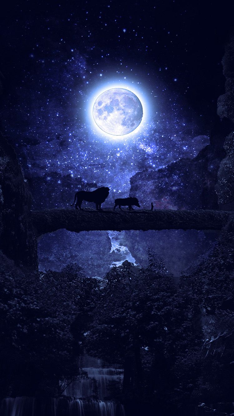 Leoni sagoma luna notte, 750x1334 Verticale, iPhone Pro