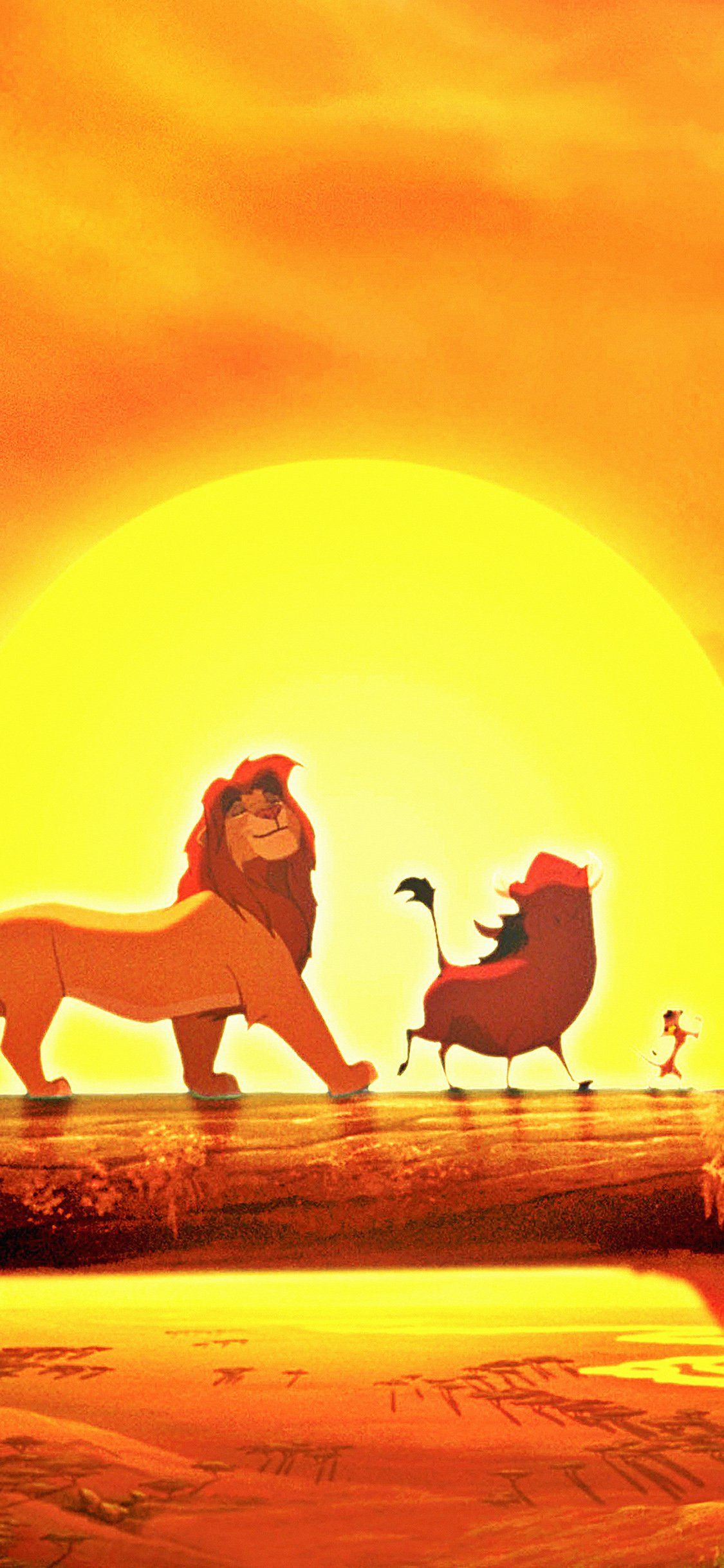 Simba, Timon e Pumbaa tramonto, 1125x2436 Verticale, iPhone Pro Max