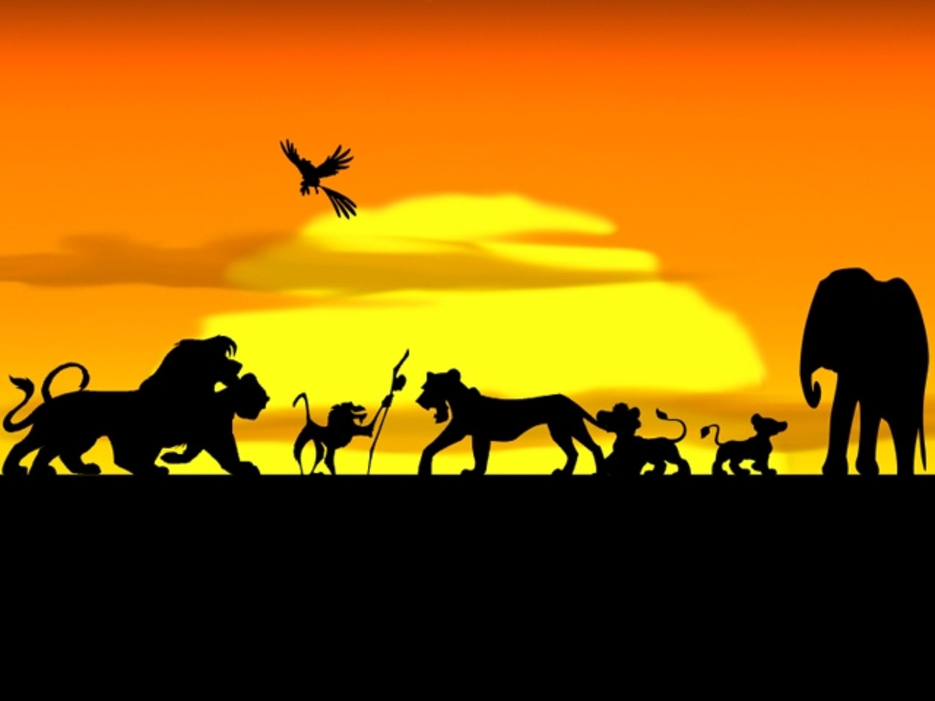 Re Leone silhouette tramonto, 1920x1440 WUXGA, PC
