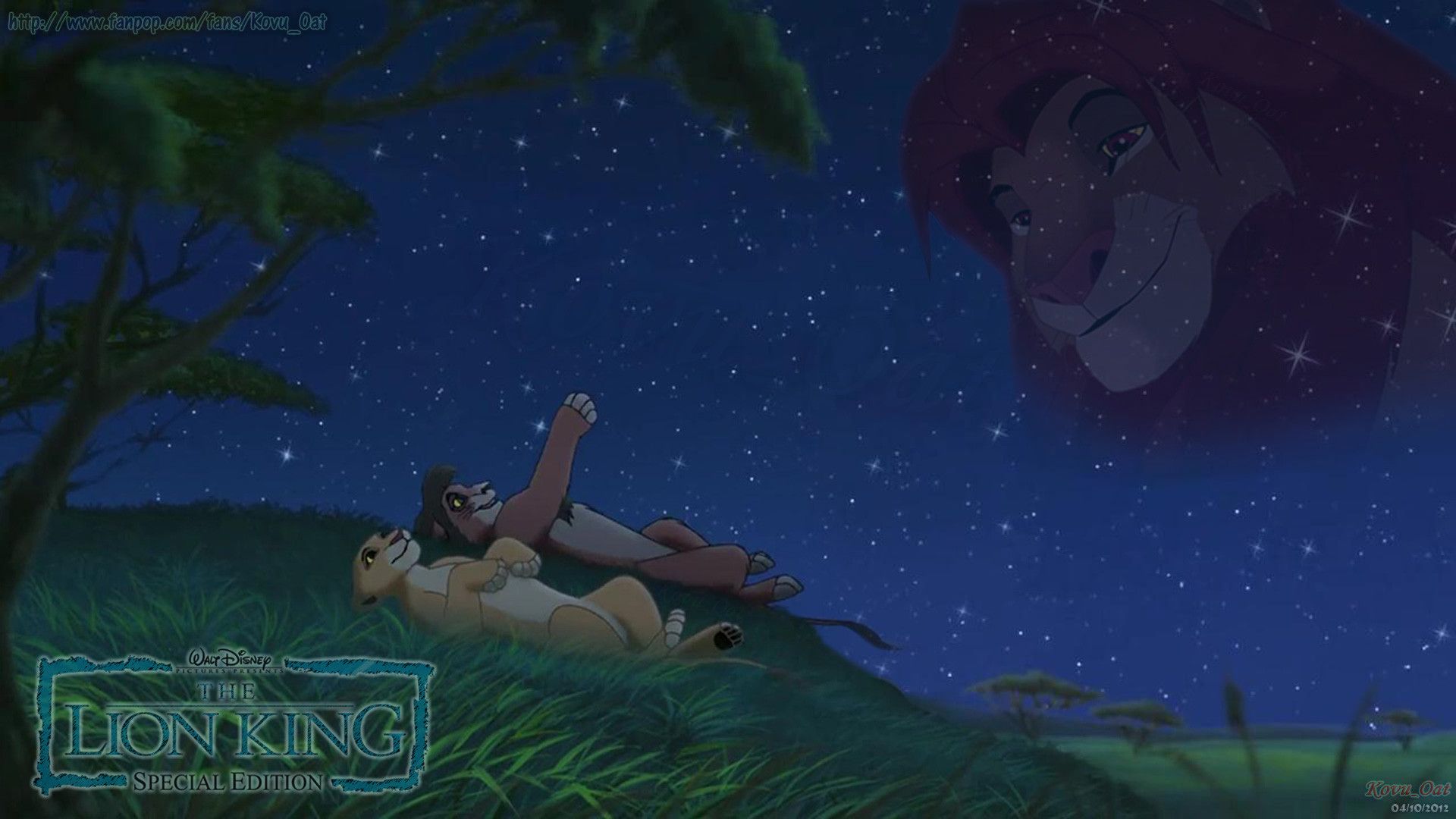 Simba disteso cielo stellato, 1920x1080 1080p, Desktop
