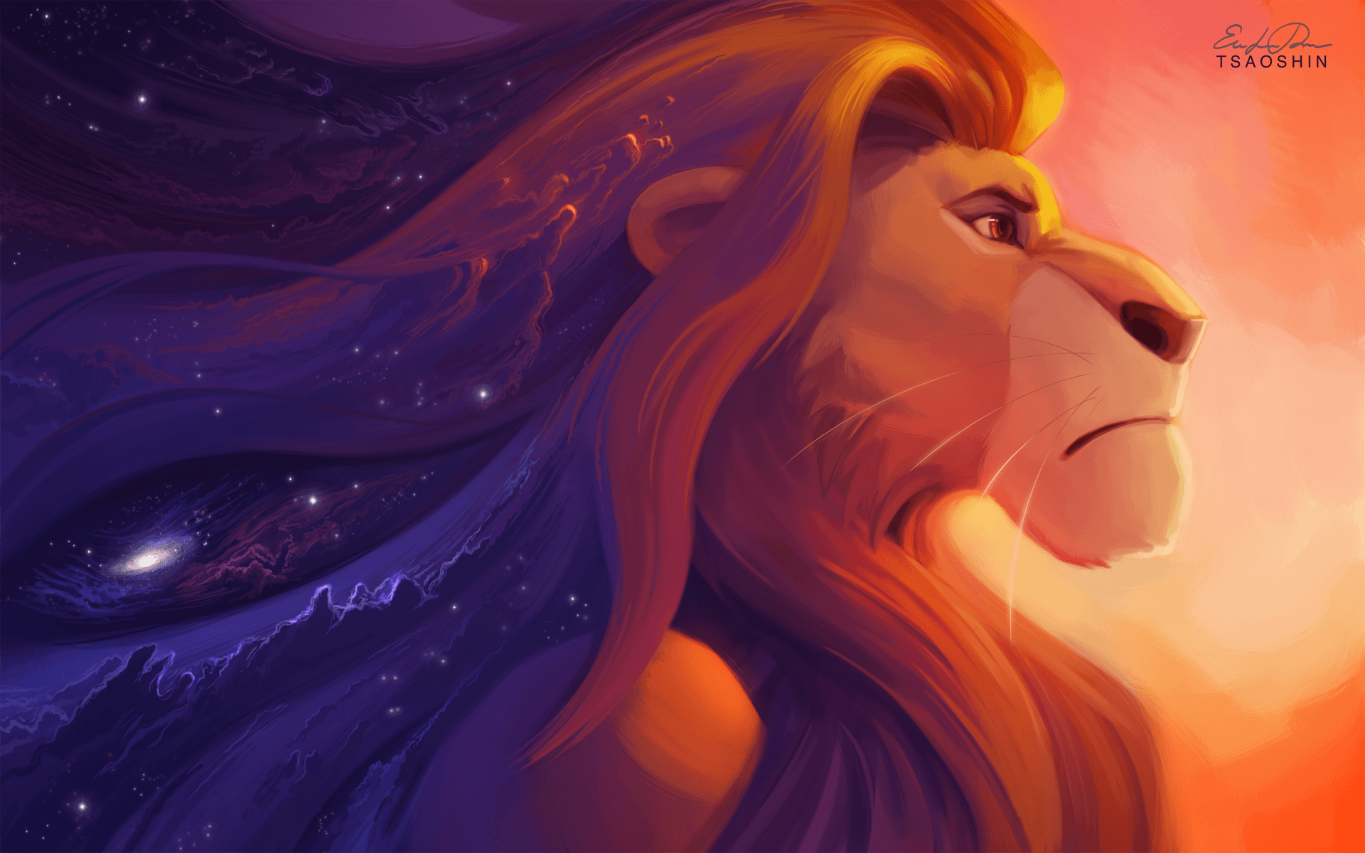 Simba Re Leone galassia, 1920x1200 WUXGA, PC Desktop