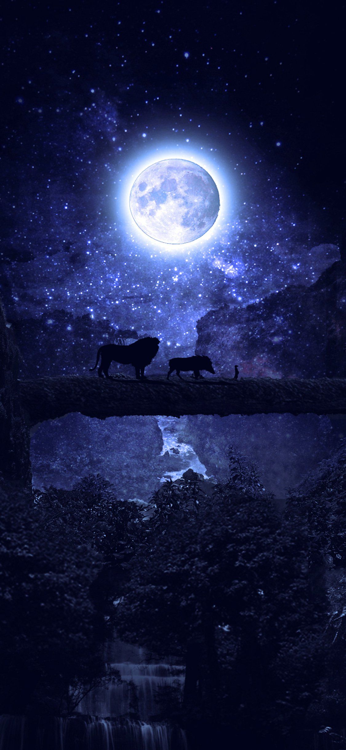 Leoni Re Leone sotto luna, 1125x2436 Verticale, Mobile