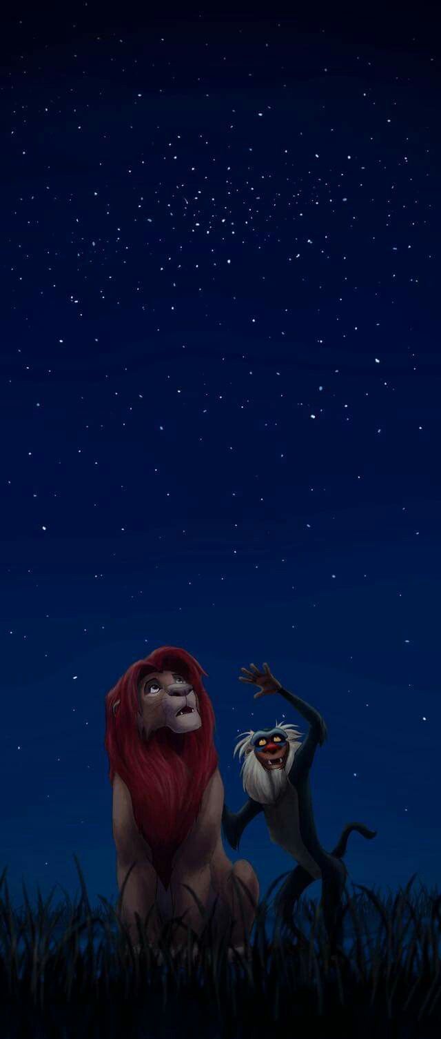Simba e Rafiki cielo stellato, 640x1506 Verticale, iPhone
