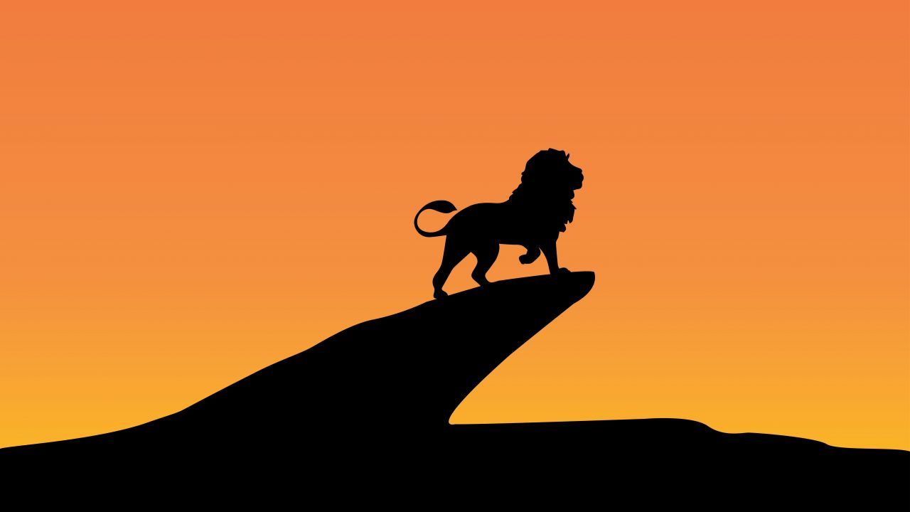 Silhouette leone su roccia tramonto, 1280x720 HD, Desktop