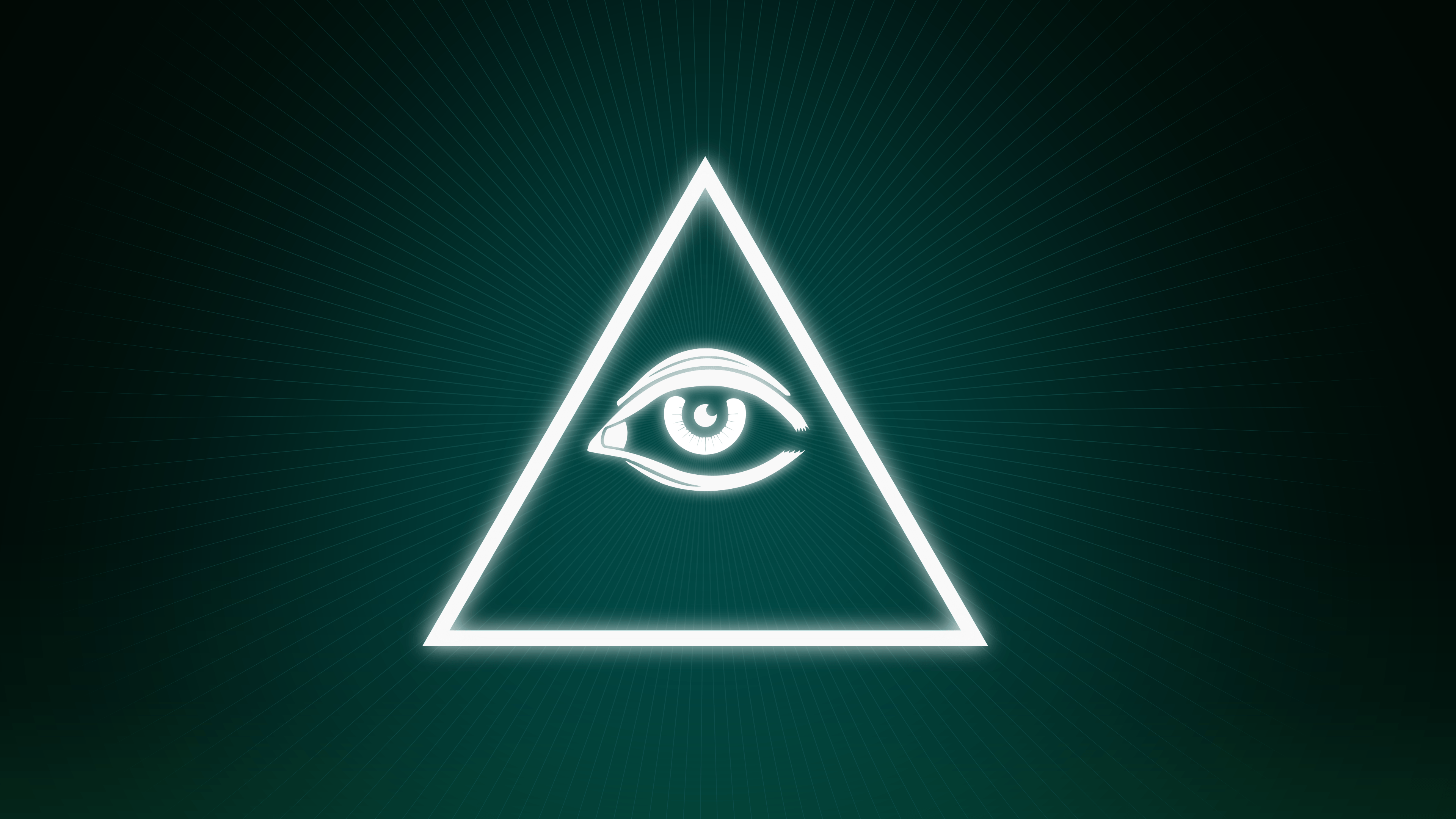 Triangolo occhio Illuminati neon, 3840x2160 UHD, PC 4K