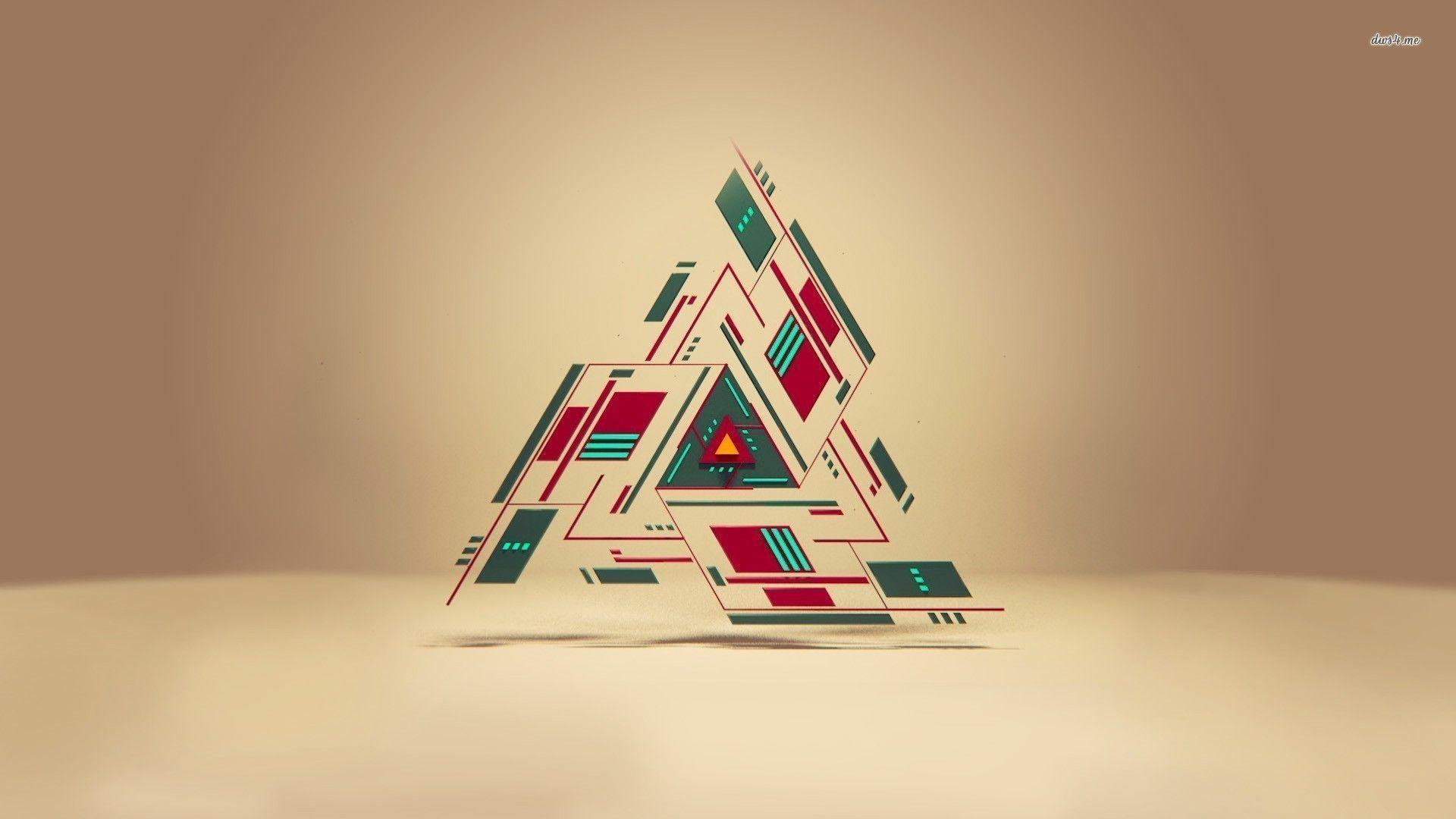 Triangolo geometrico 3D astratto, 1920x1080 Full HD 1080p, Desktop