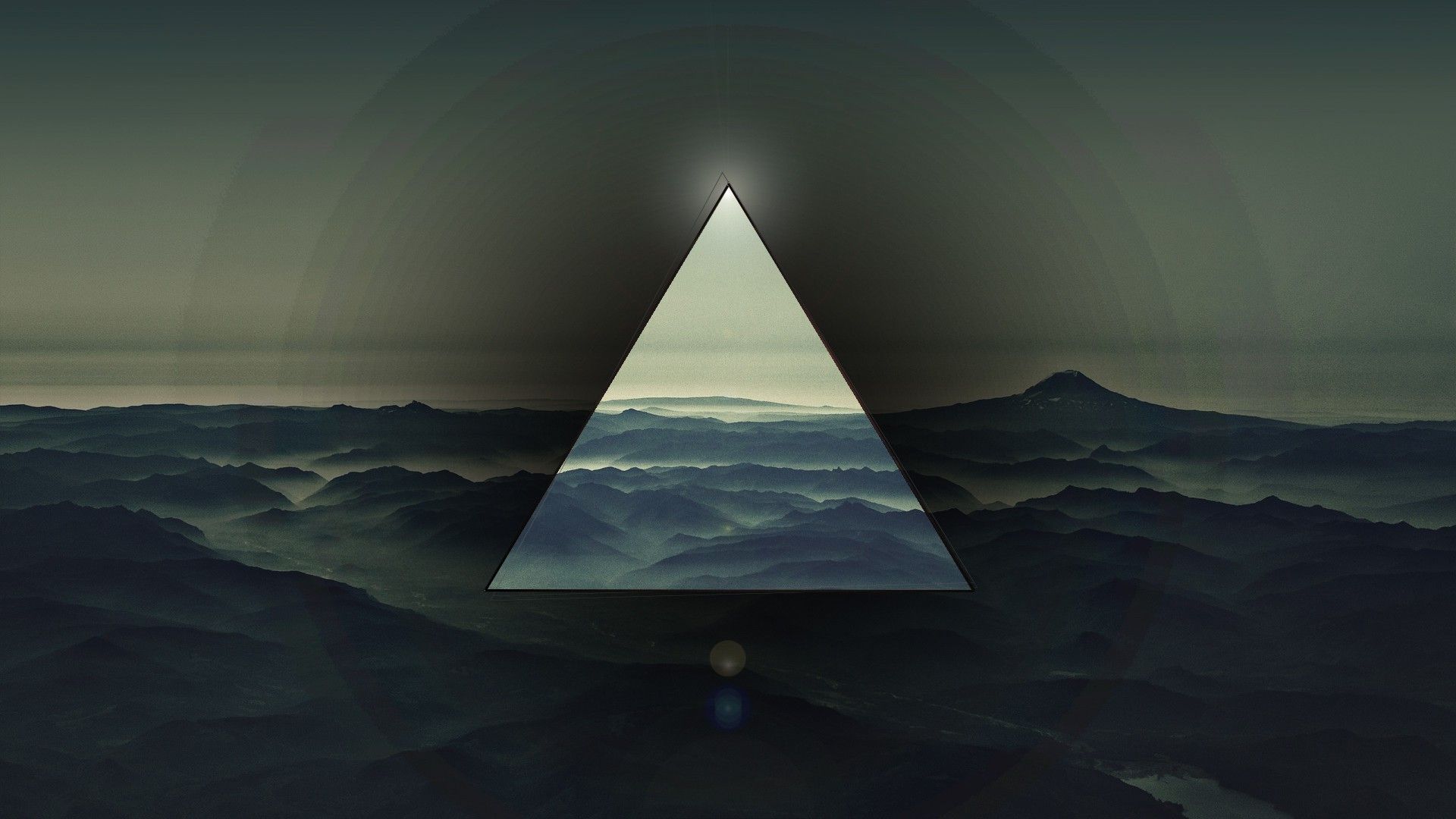 Triangolo Illuminati montagne nebbia, 1920x1080 1080p, Laptop