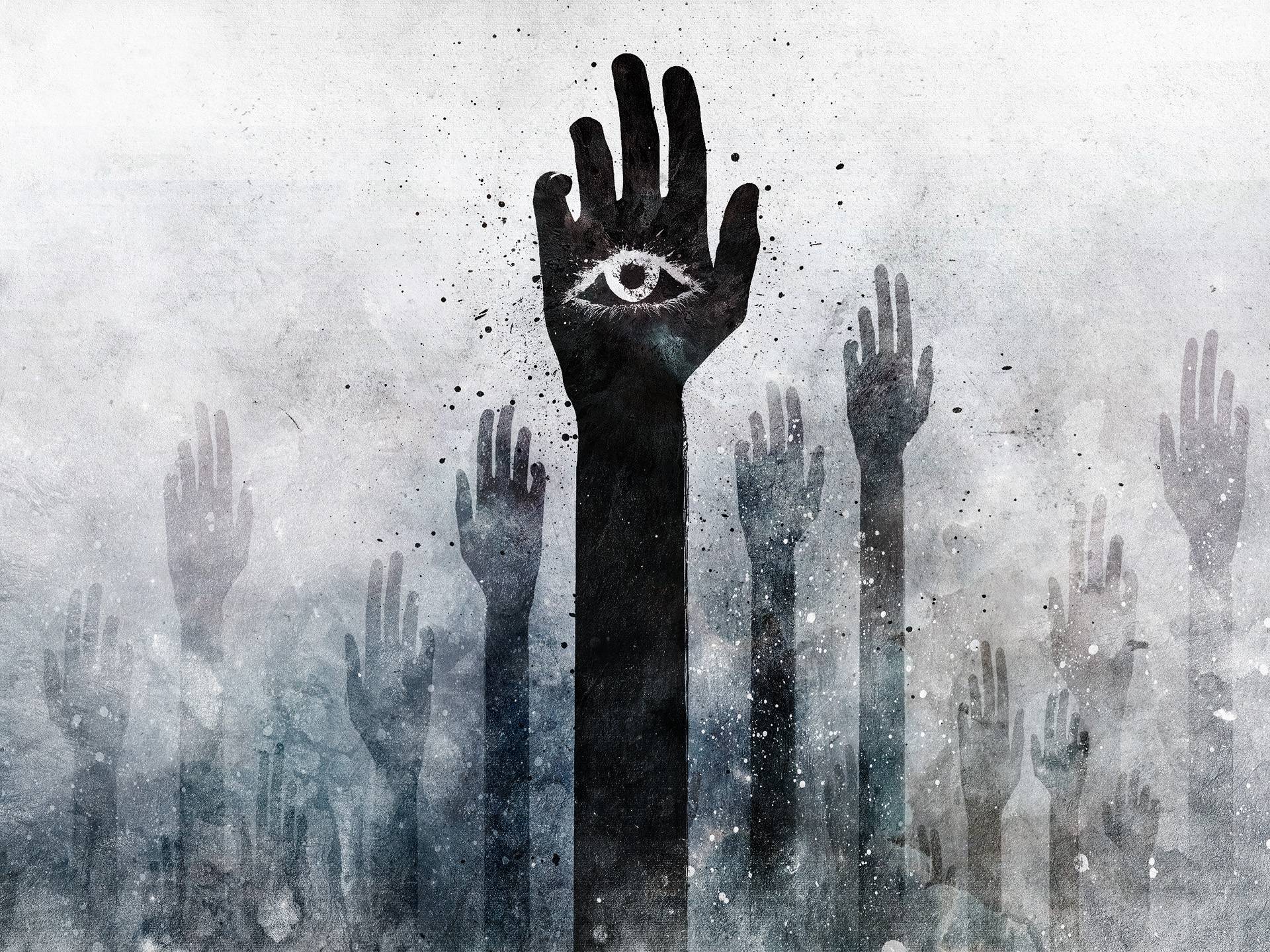Mano con occhio, silhouette mani, 1920x1440 Full HD+ WUXGA, PC