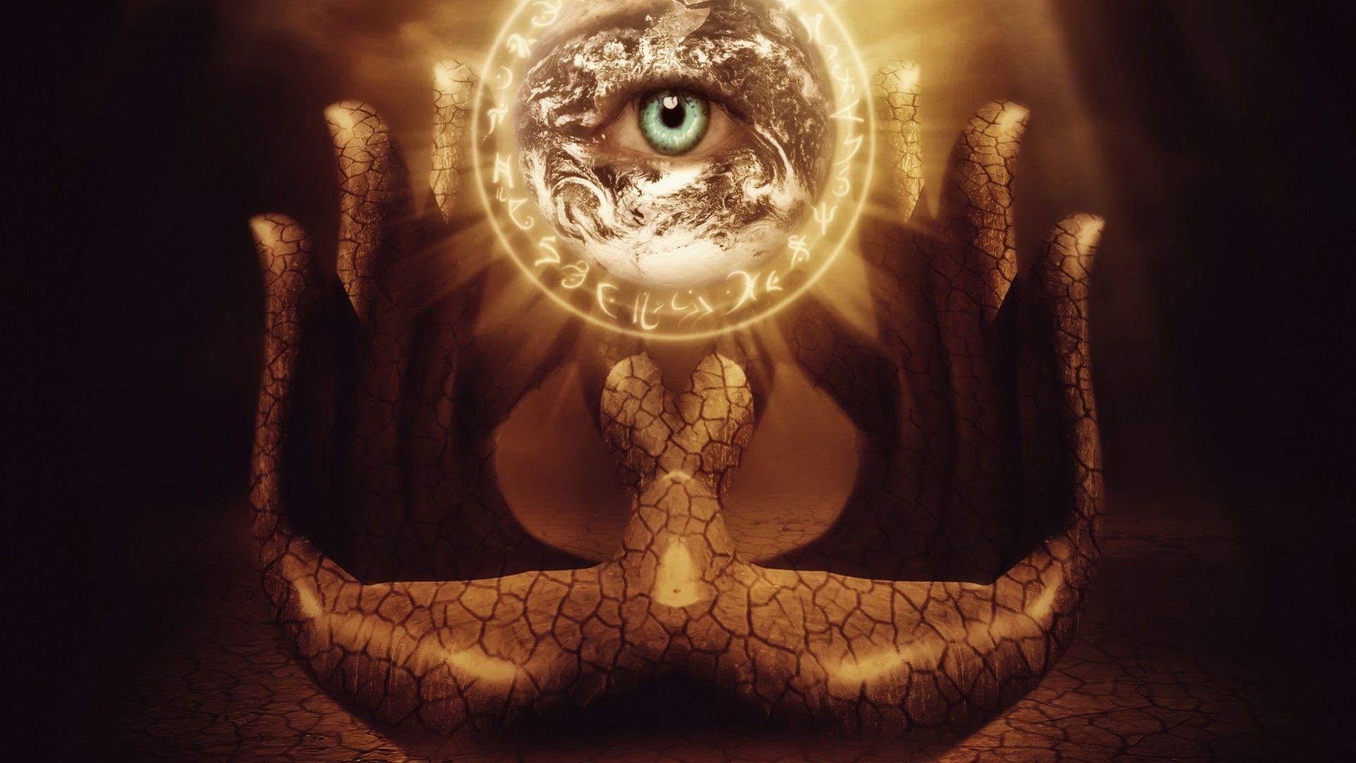 Occhio Illuminati nelle mani, 1920x1080 1080p, Laptop