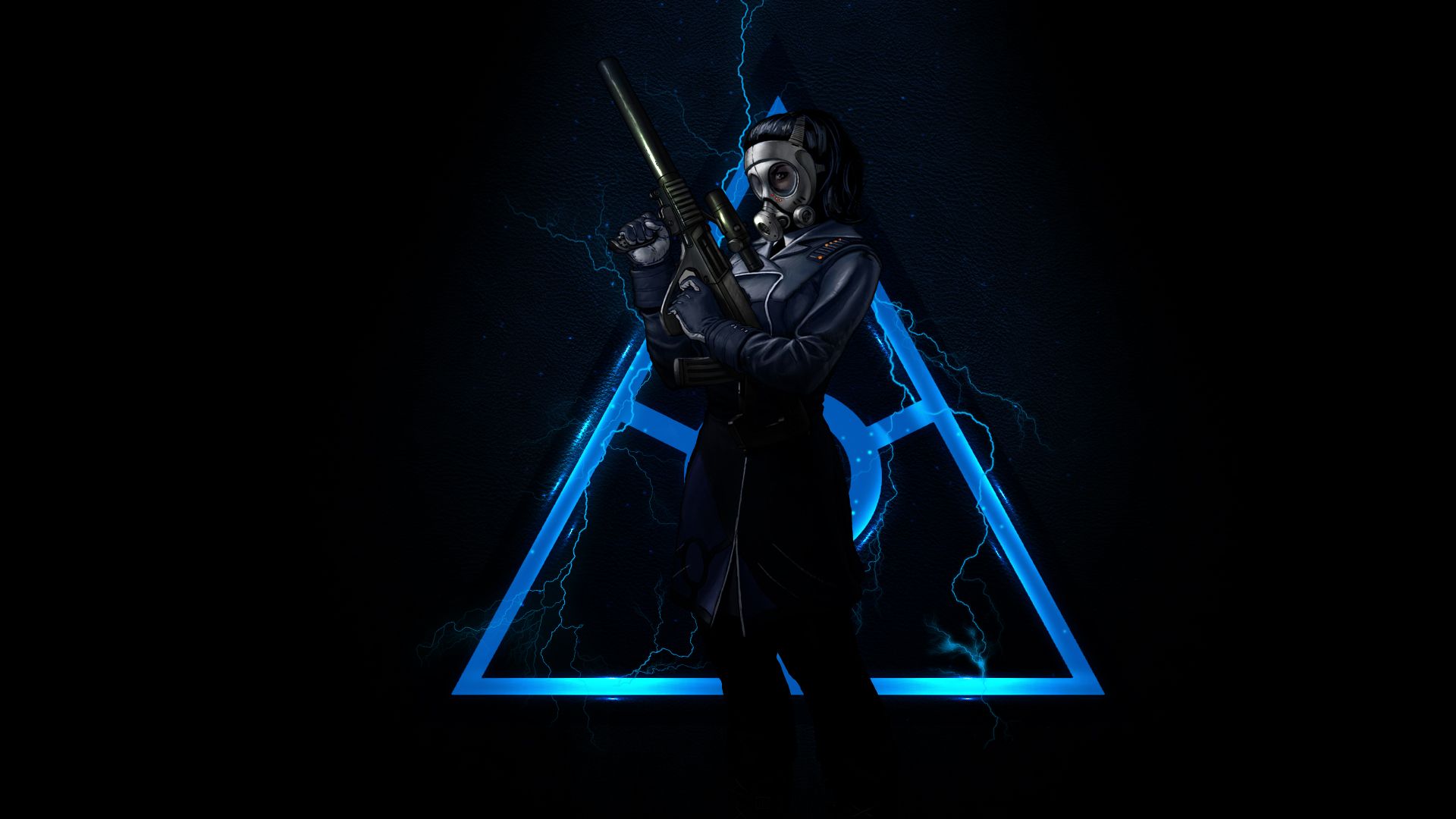 Guerriero triangolo Illuminati blu, 1920x1080 Full HD, Laptop