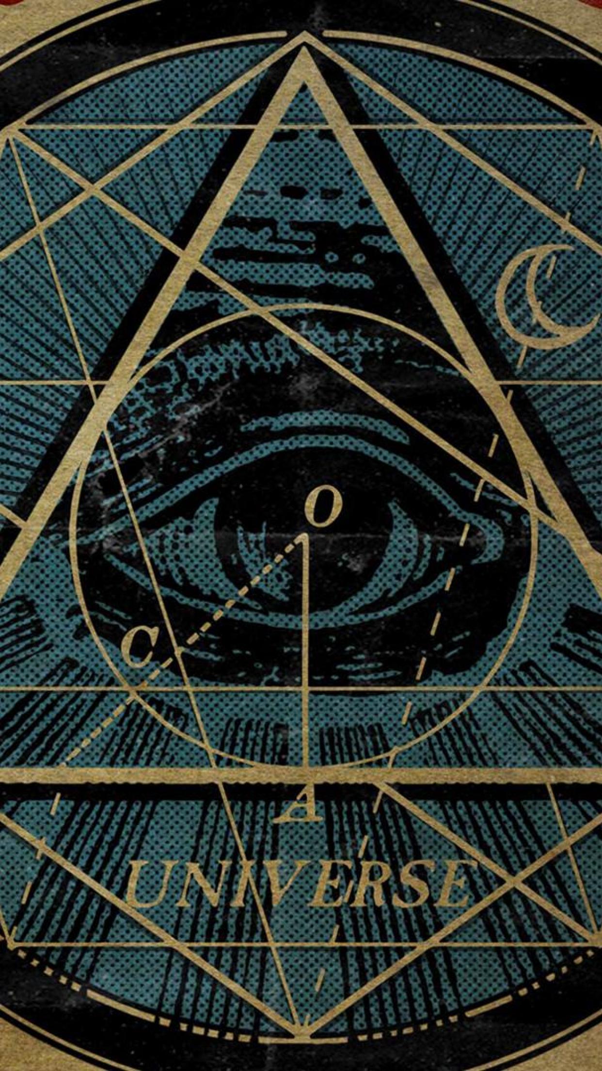 Occhio triangolo illuminati blu, 1242x2208 Verticale, Mobile