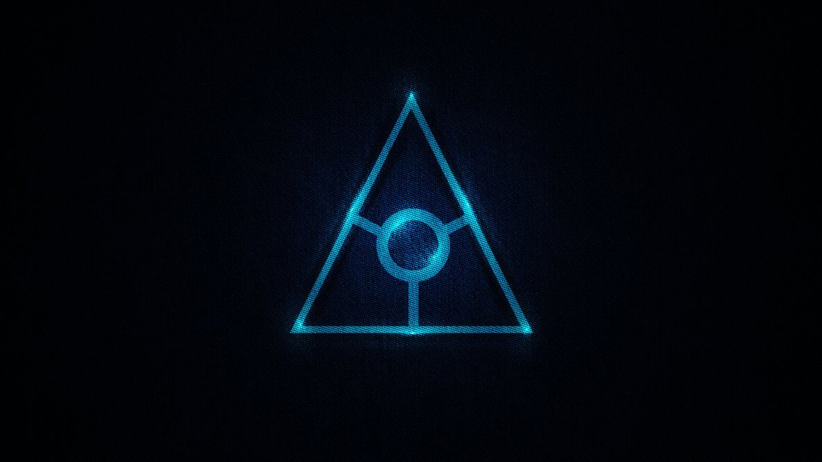 Triangolo illuminati neon blu, 1191x670 HD, PC