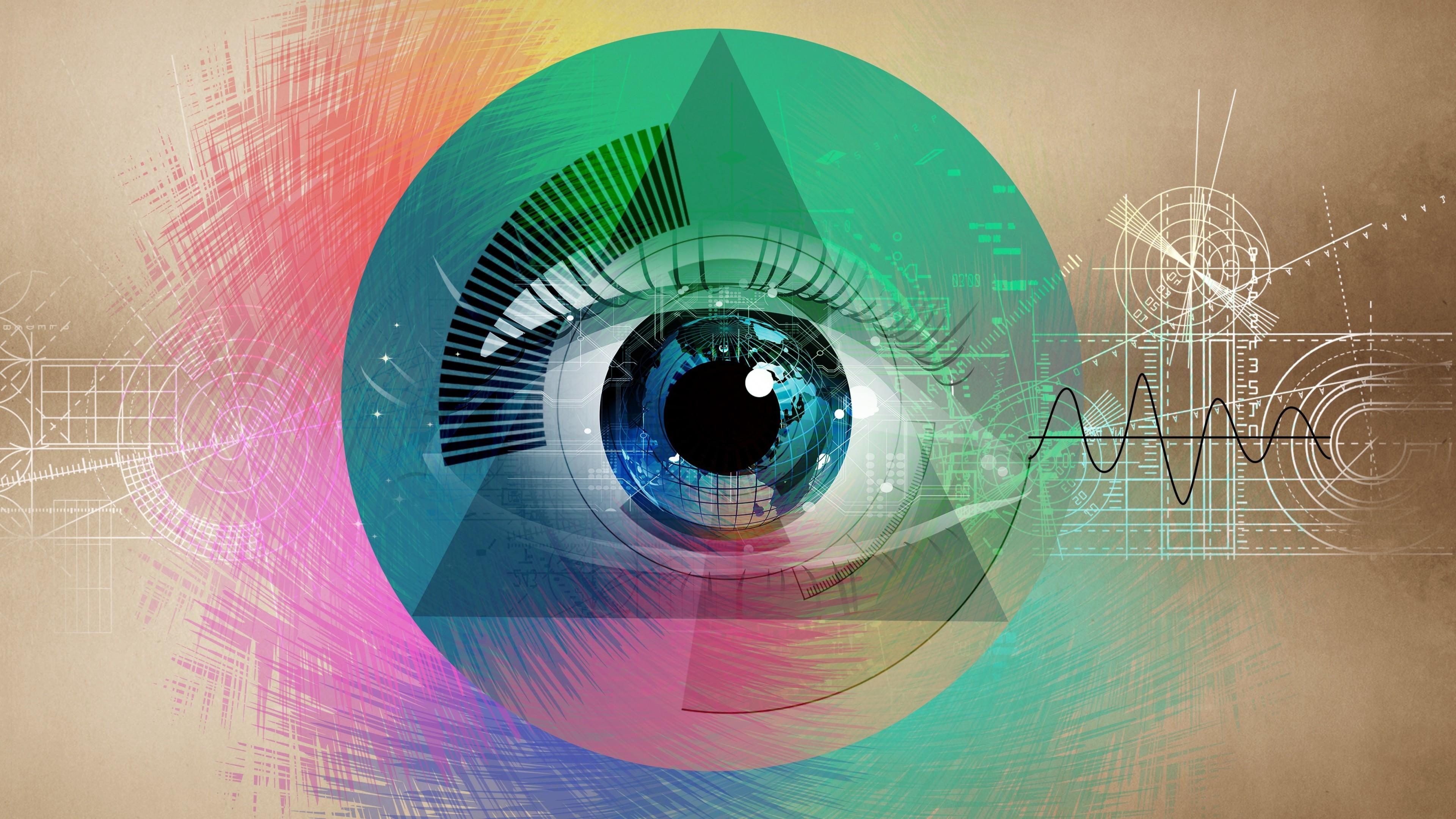 Occhio in triangolo illuminati, 3840x2160 4K Ultra HD, Monitor 4K