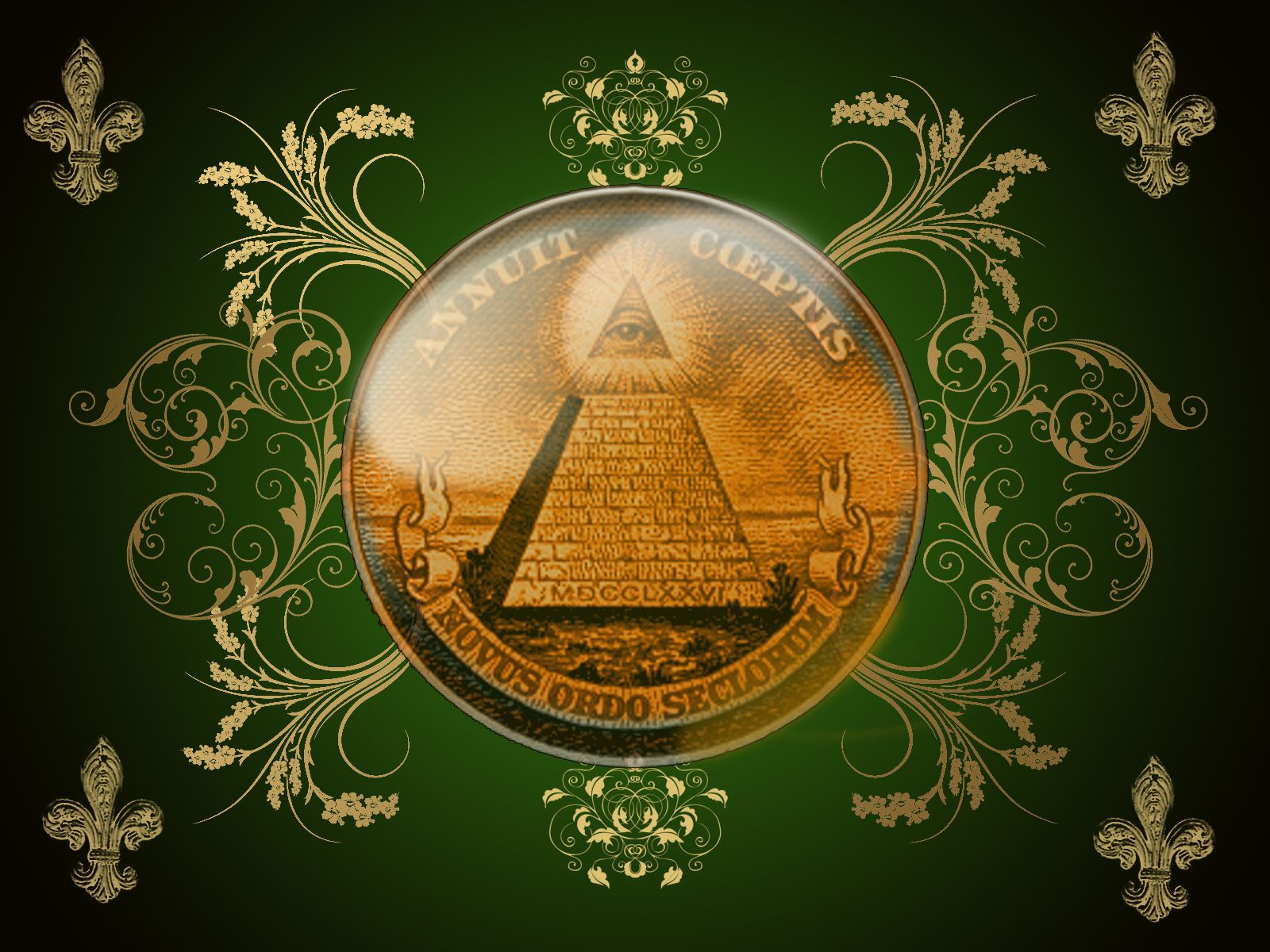Piramide Illuminati occhio verde, 1600x1200 HD Ready, Laptop